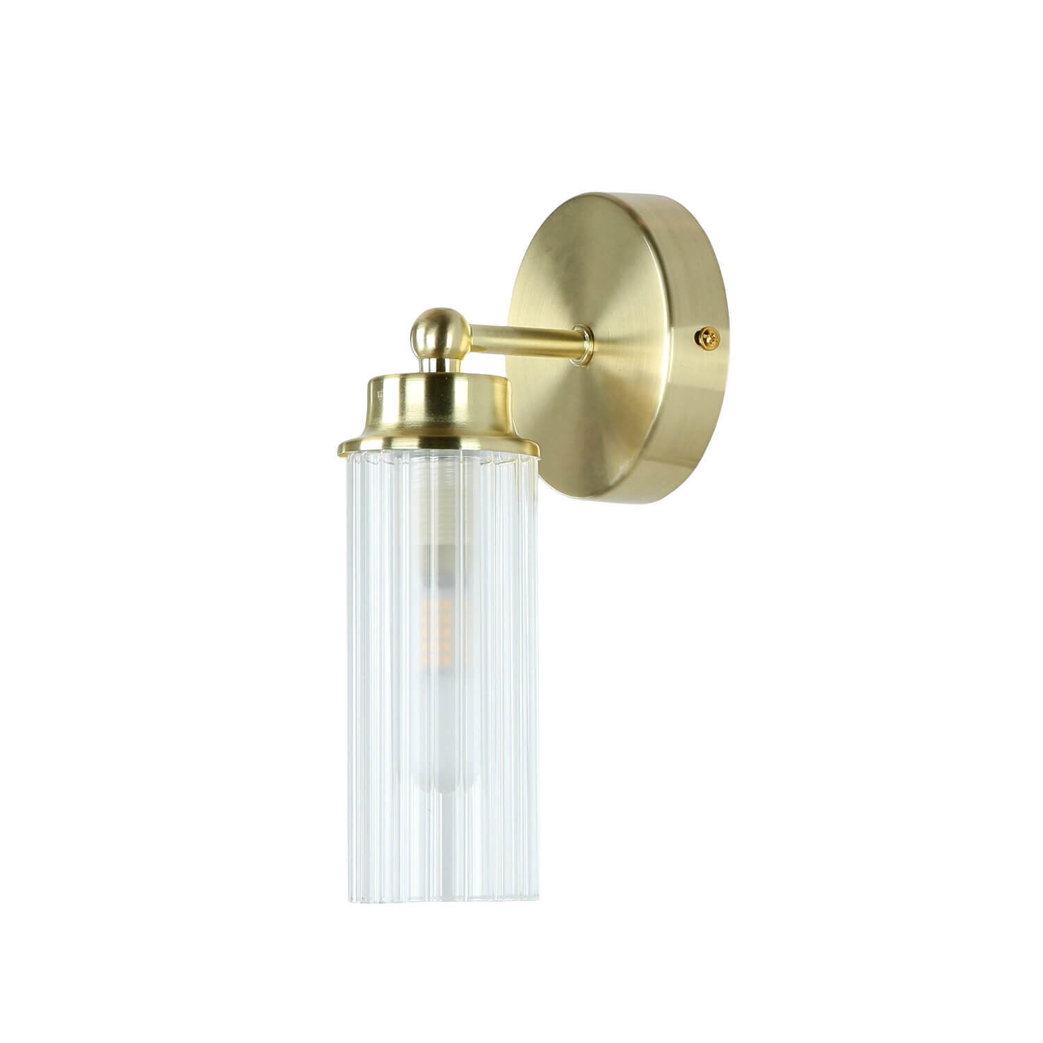 Wandlampe, Bronze, Messing, Glaslampe, Klarglas