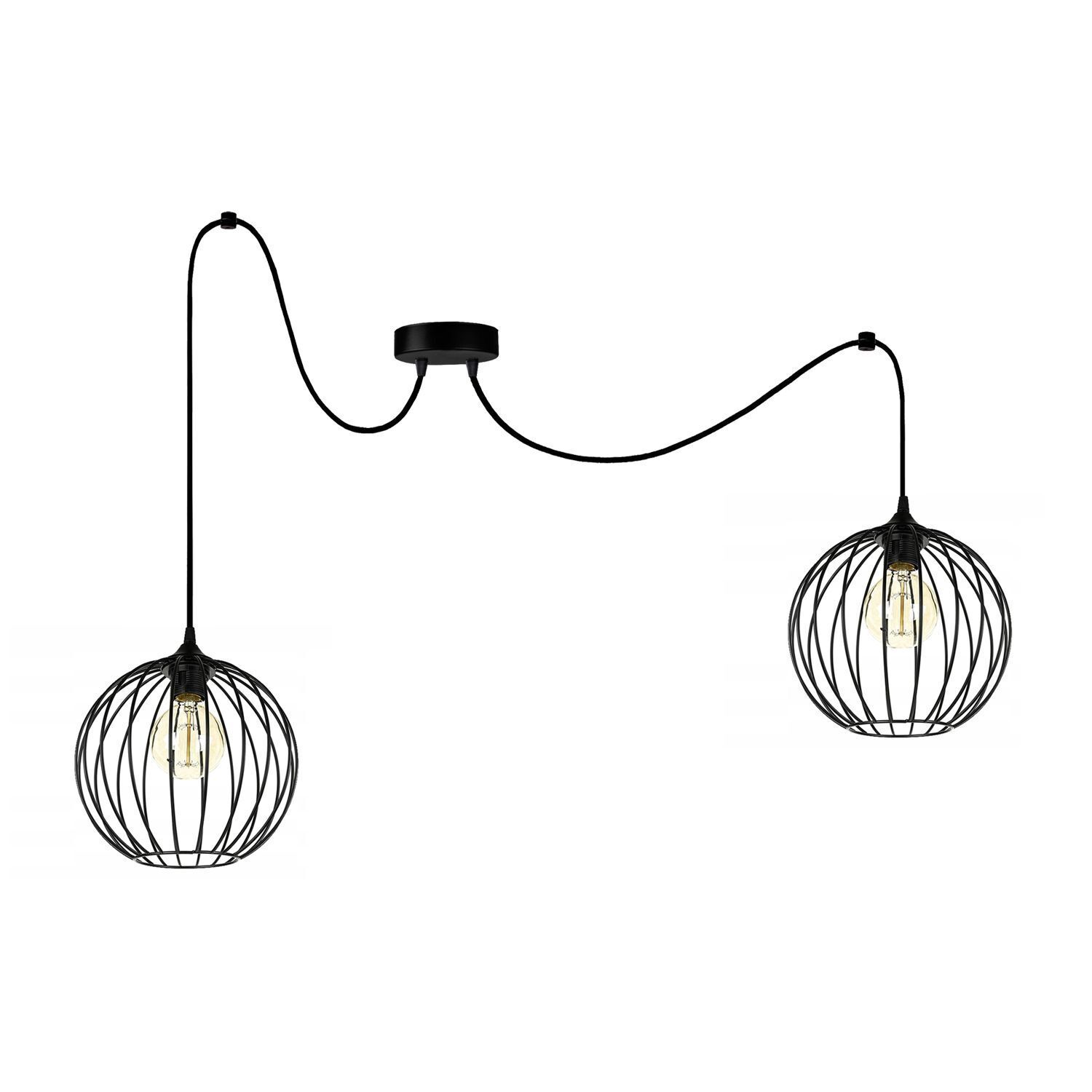 XXL Spider Lampe à suspendre fils boules métal E27 L:400 cm Lampe, Kronleuchter