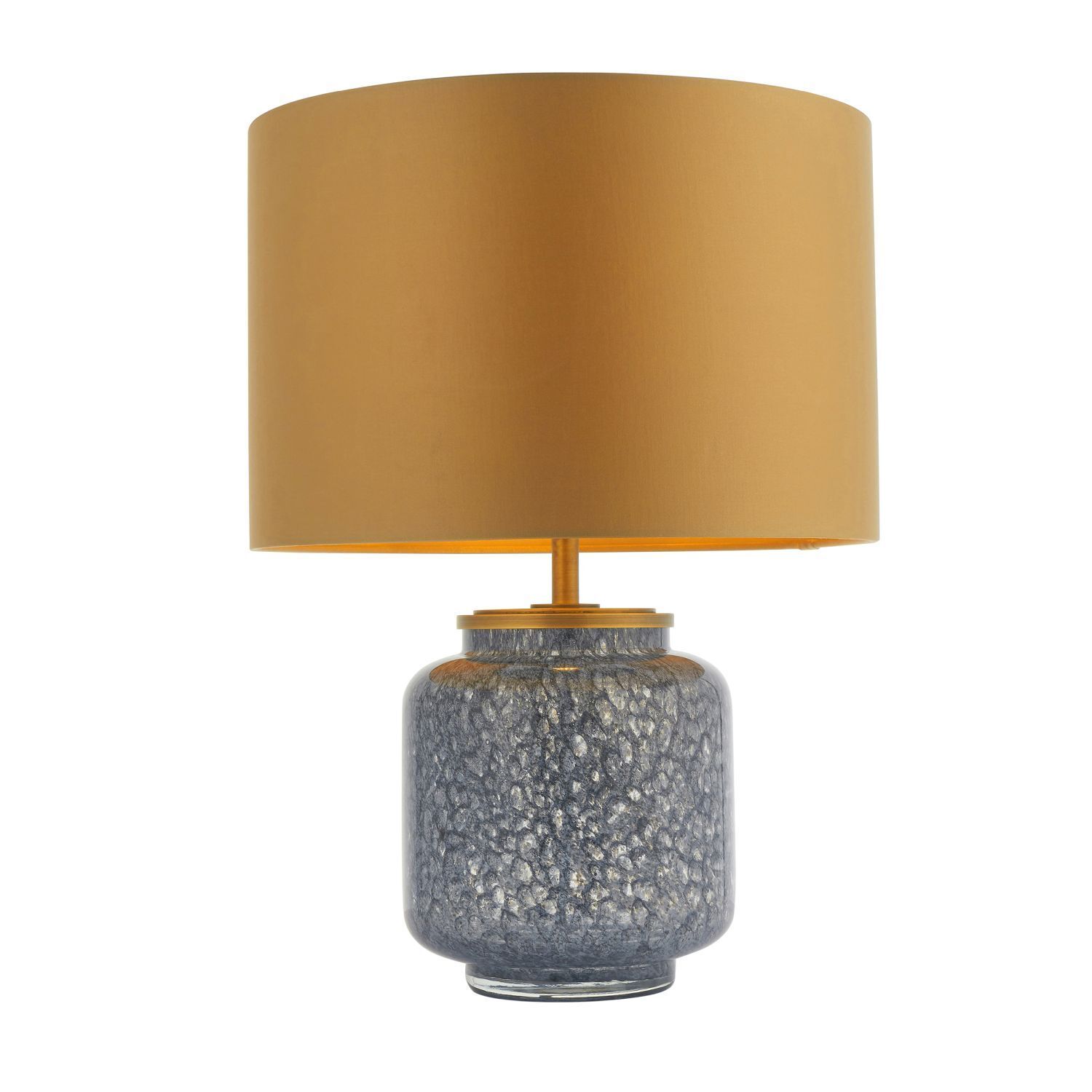 Lampe de table bleu or 48,5 cm de haut tissu verre métal E27