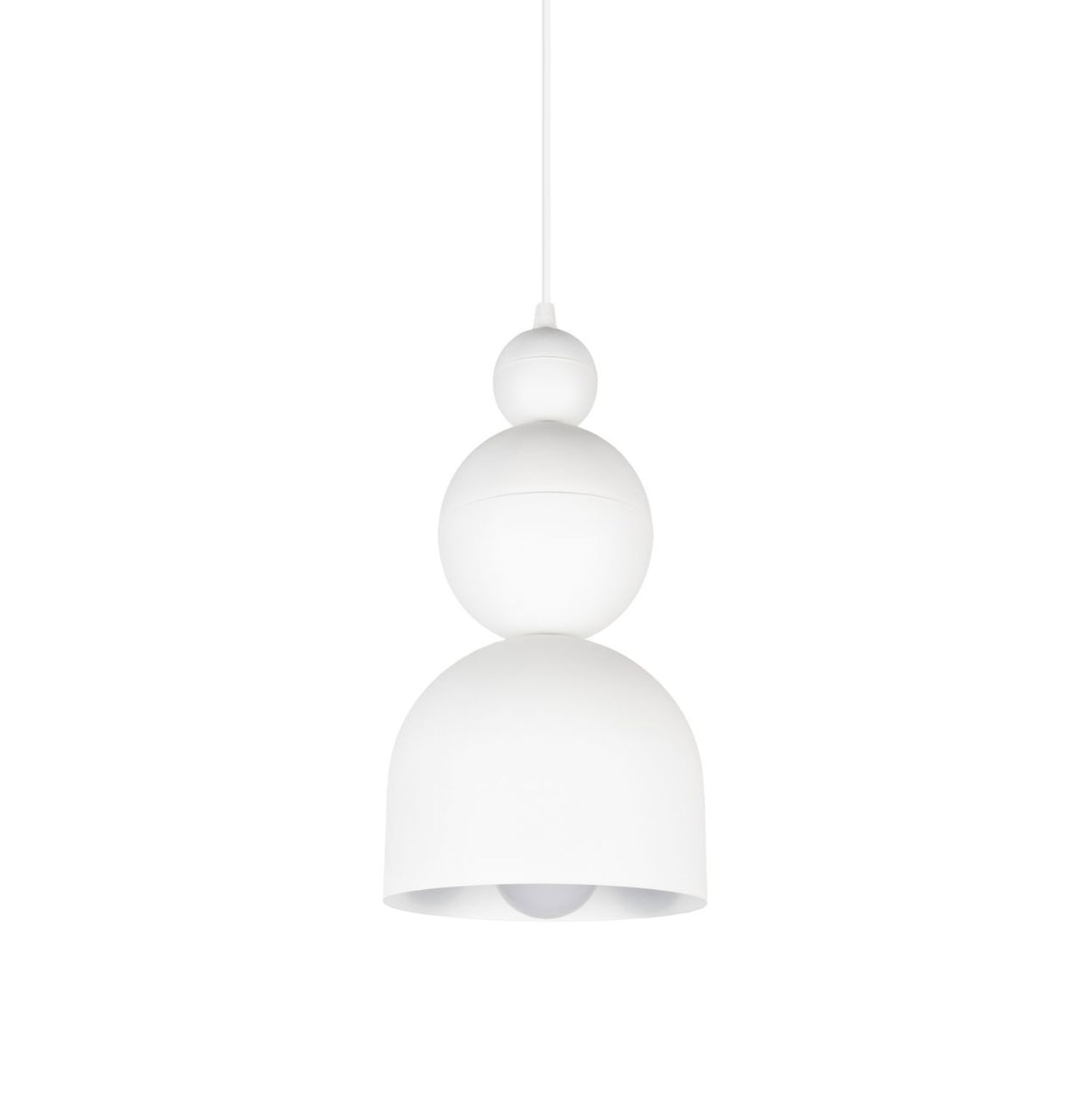 Lampe à suspendre blanche métal Loft Design E27 L:17 cm ronde
