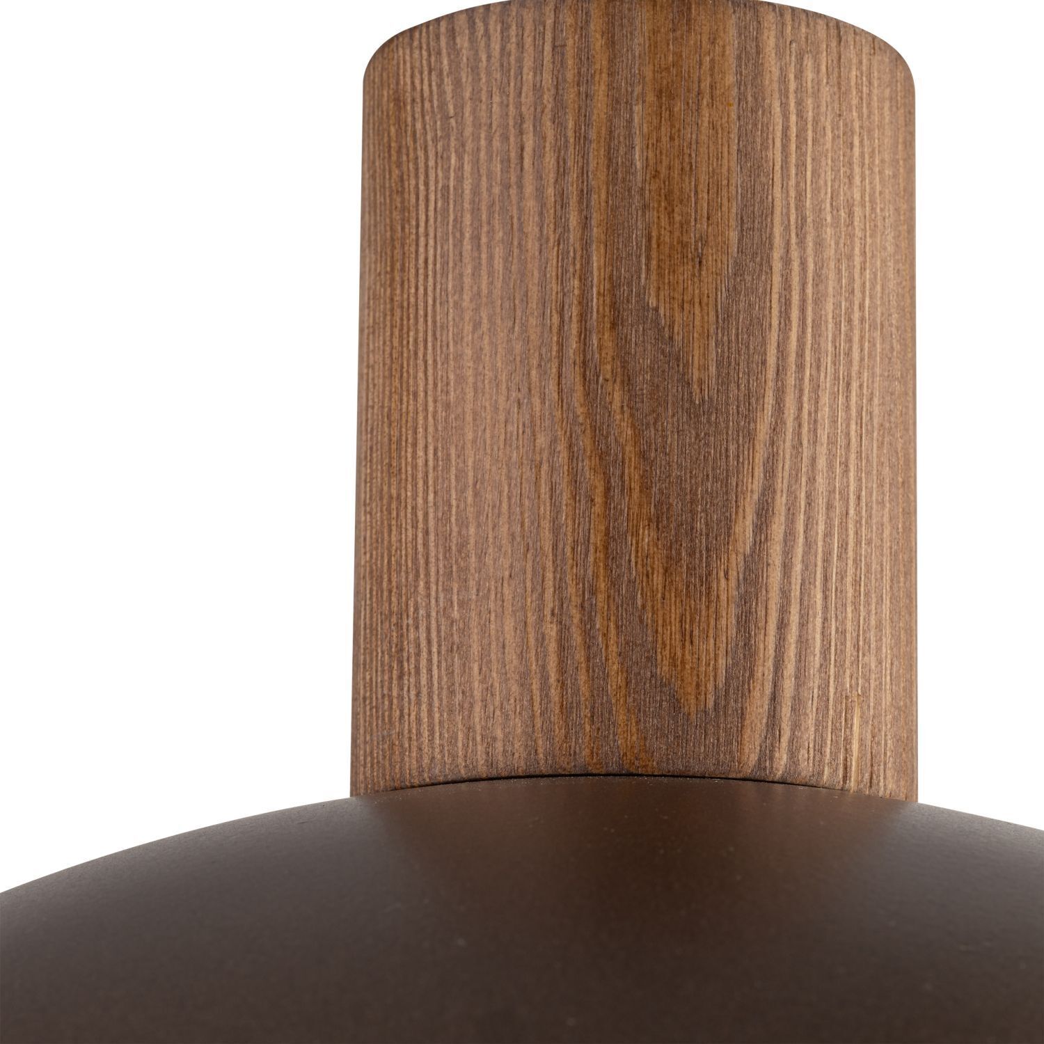 Lampe à suspendre métal bois brun ronde Ø 33,5 cm H : max. 1,7 m Lampe, Drinnen, Innenarchitektur, Holz, Lampenschirm