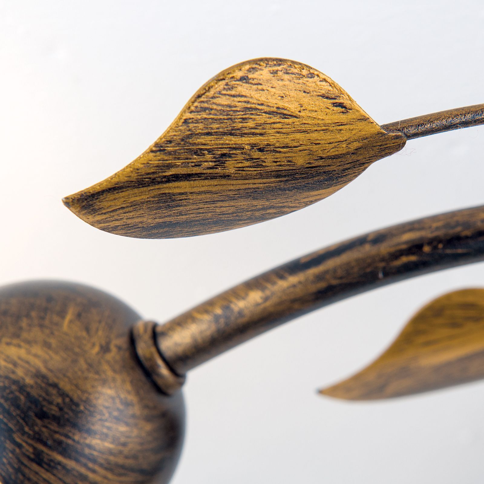 Deckenlampe Metall Glas B: 60 cm Shabby Antik Weiß E14 Leaf motif, Metal stem, Bronze finish, Decorative plant, Curved leaf