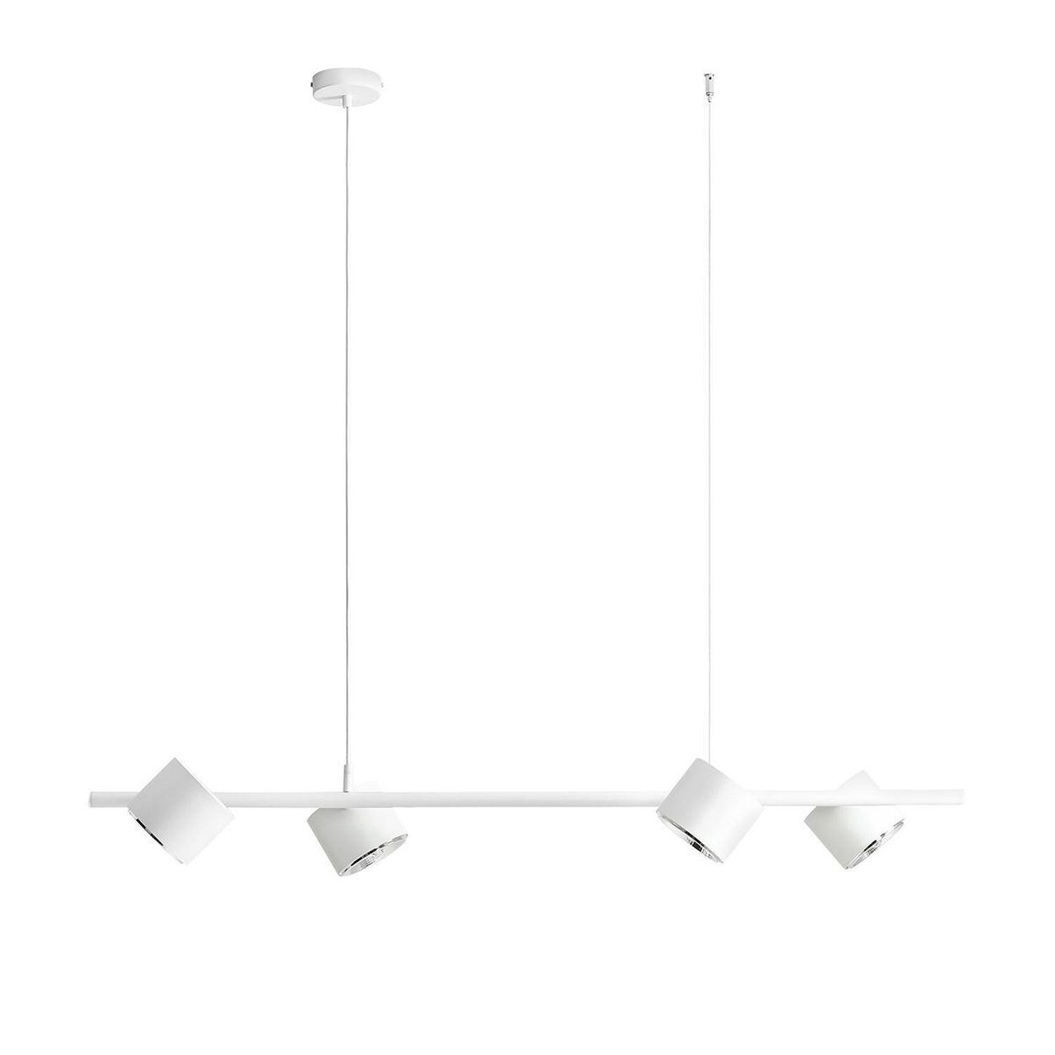 Lampe à suspension mobile en métal 4-flmg 121 cm GU10 en blanc