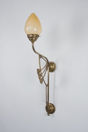 Applique domestique laiton verre ivoire E27 H:86 cm