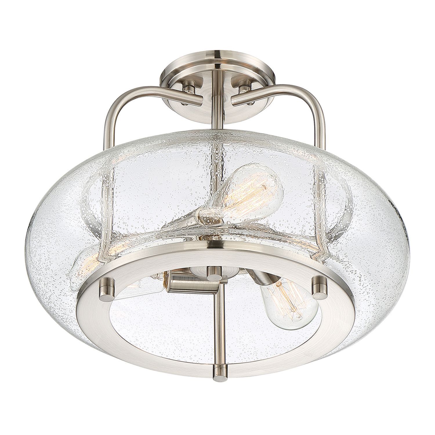 Lampe de plafond verre métal Ø41cm intérieur style vintage