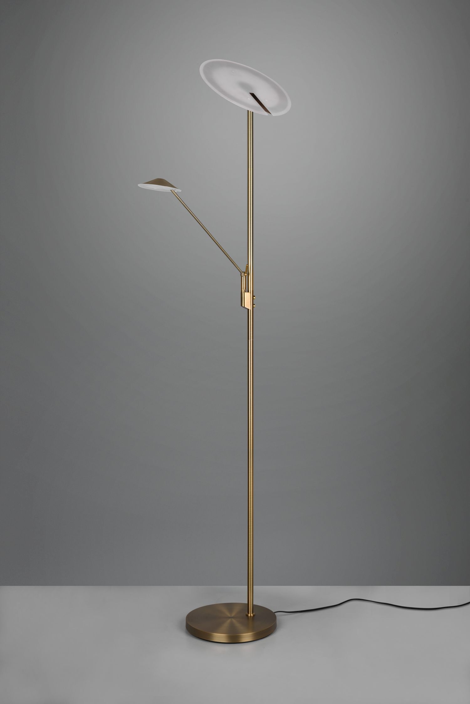 Lampadaire LED à intensité variable flexible 180 cm en laiton antique