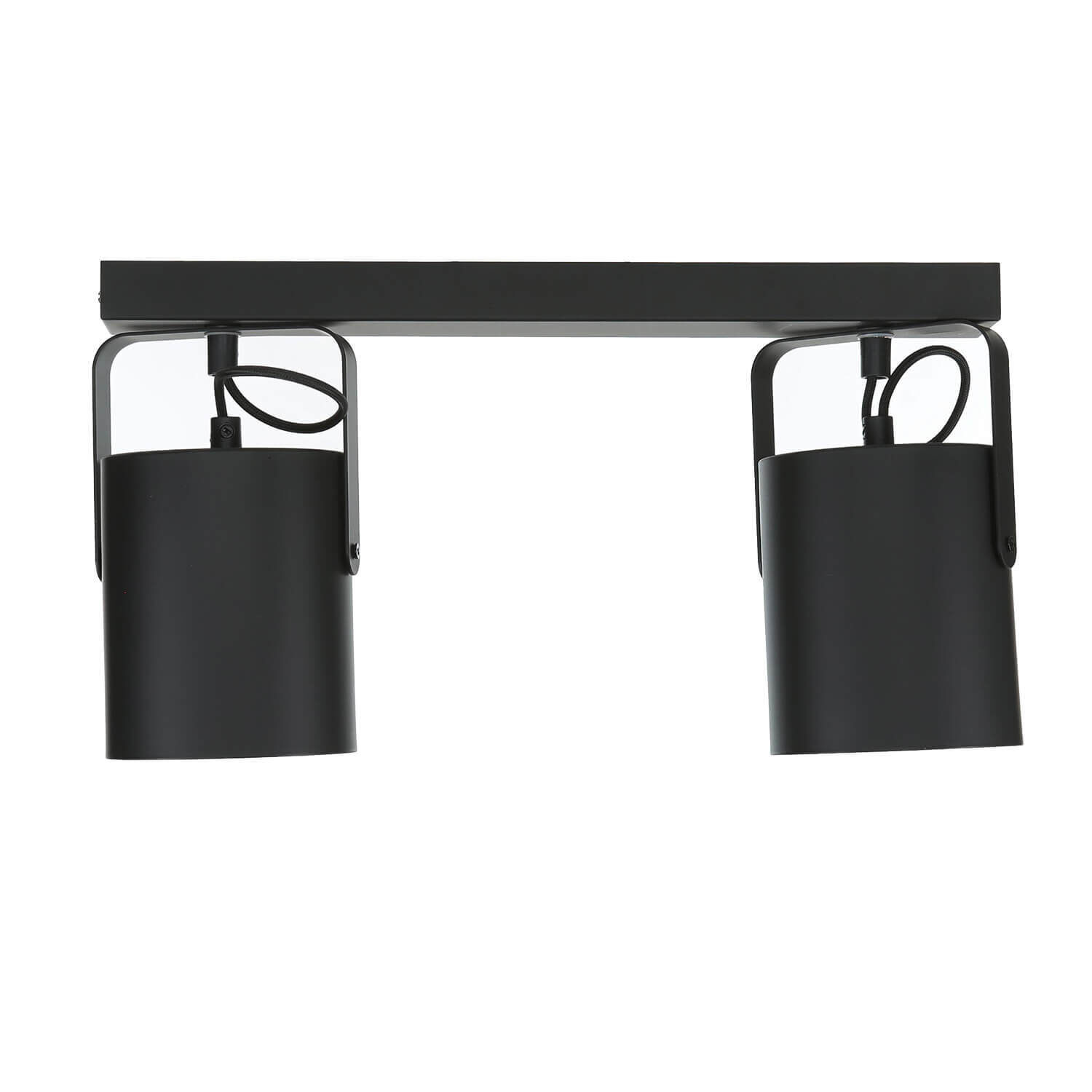 Spot de plafond noir 2 flmg E27