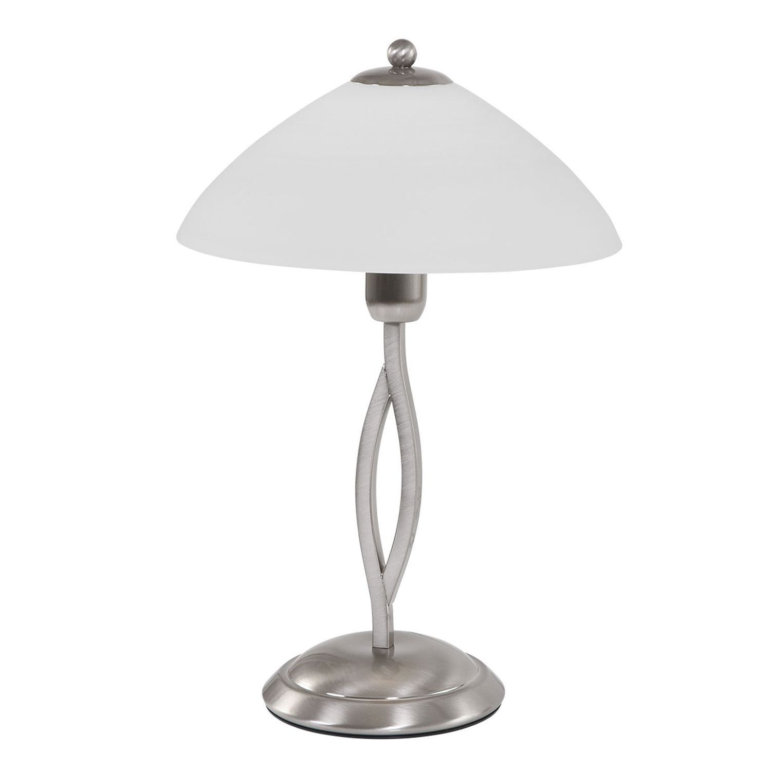 Lampe de chevet métal verre en acier blanc E27 45 cm