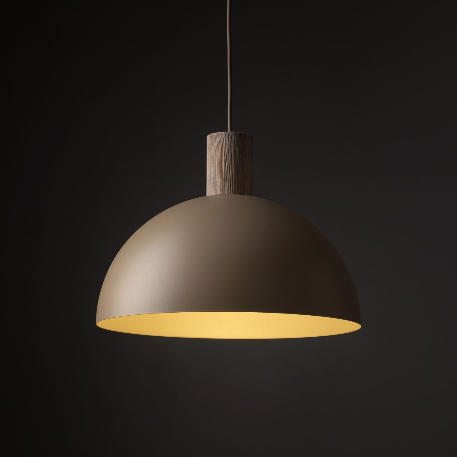 Pendelleuchte Zeitlos Holz Metall Beige B:33,5 cm E27 pendant, lampshade, wood, beige, soft-light