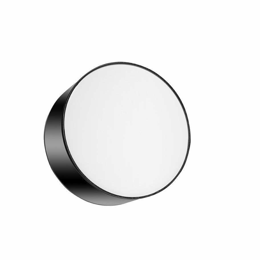 Plafonnier noir Ø 25 cm rond plat E27 ATISS