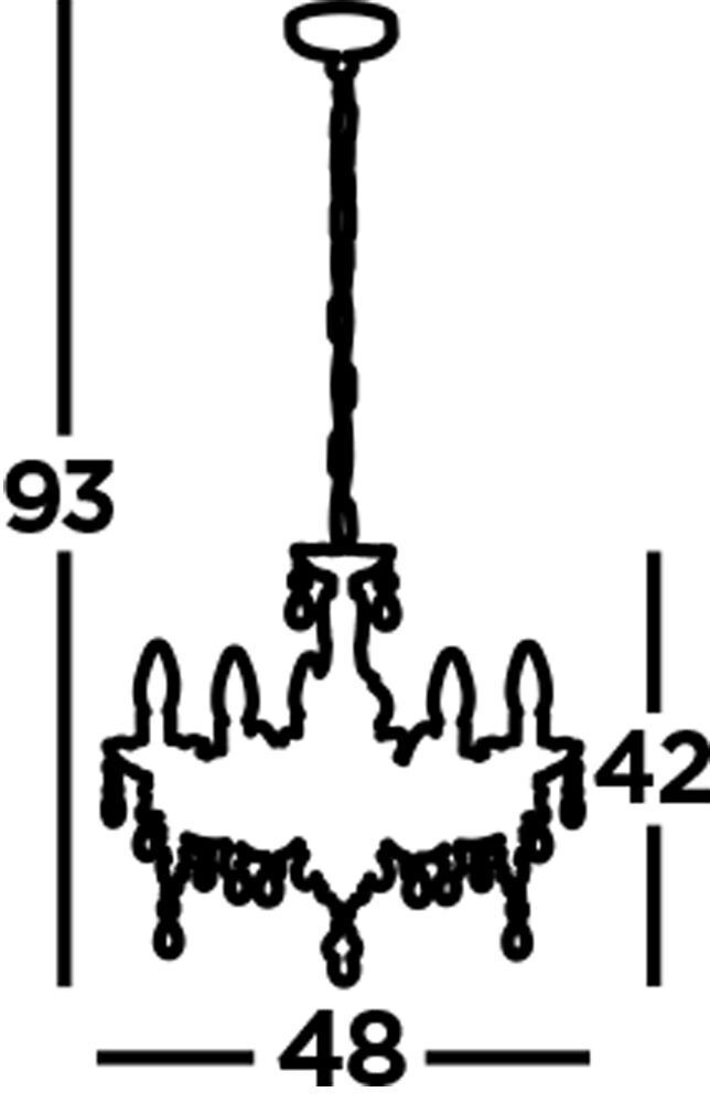 Lustre étincelant verre cristal Ø 48 cm 5x E14