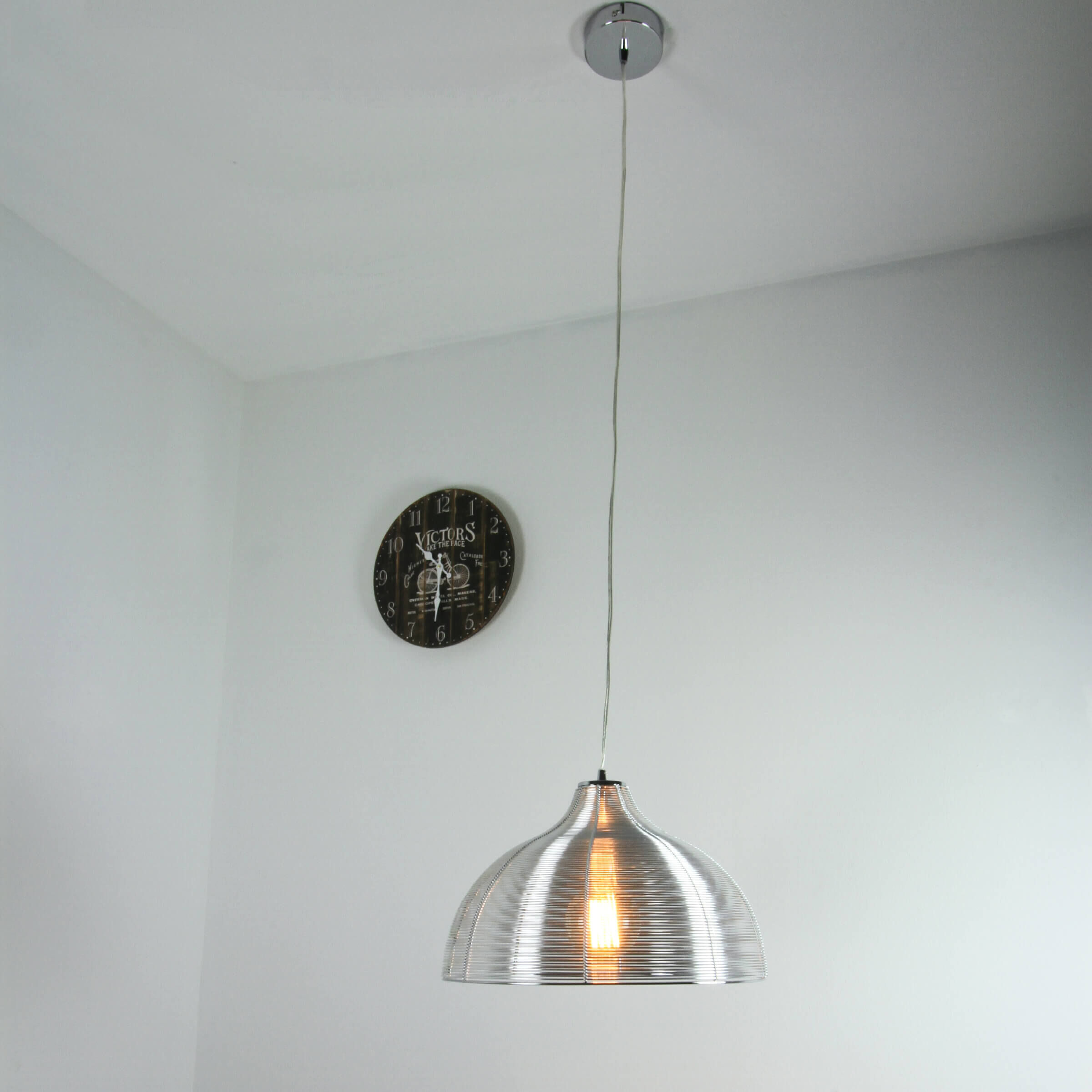 Lampe à suspendre réglable en hauteur Moderne en argent