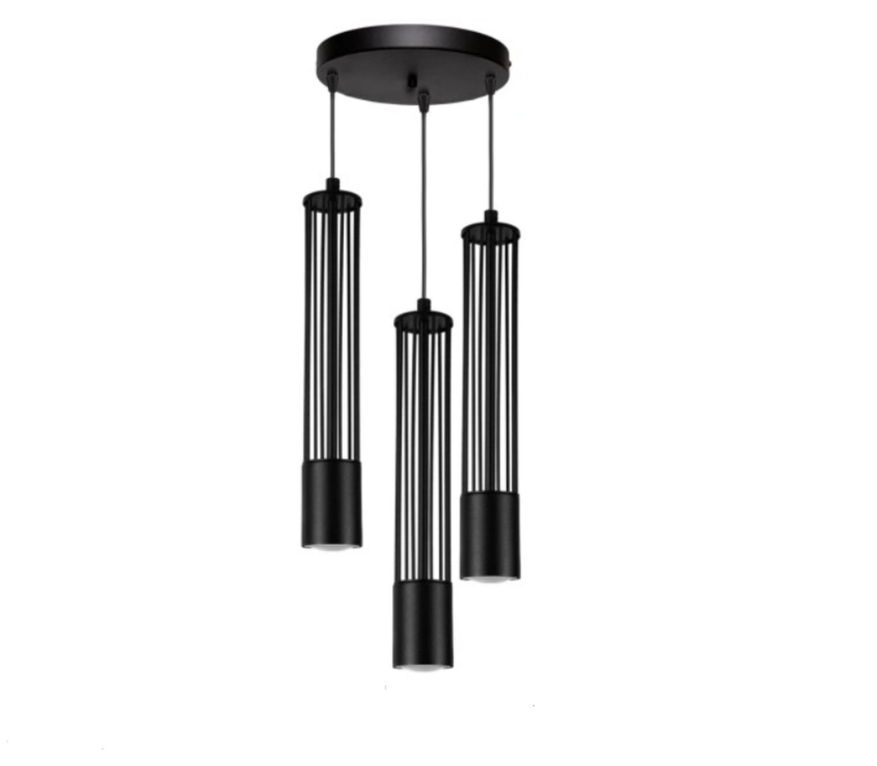 Suspension décorative métal GU10 Ø35 cm rond noir