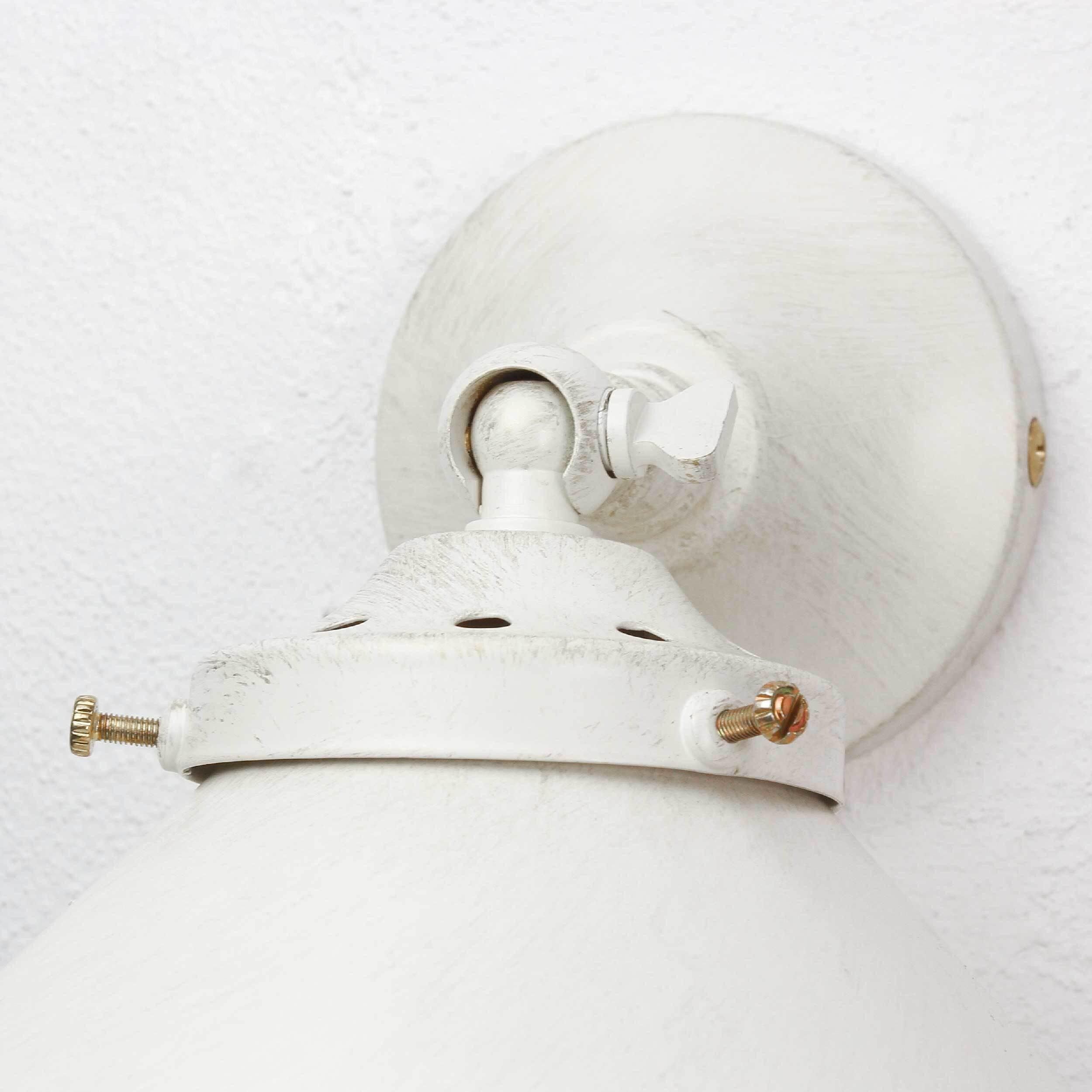 Wandleuchte Weiß Gold Shabby Chic aus Messing Leuchte, Maschine, Schraube