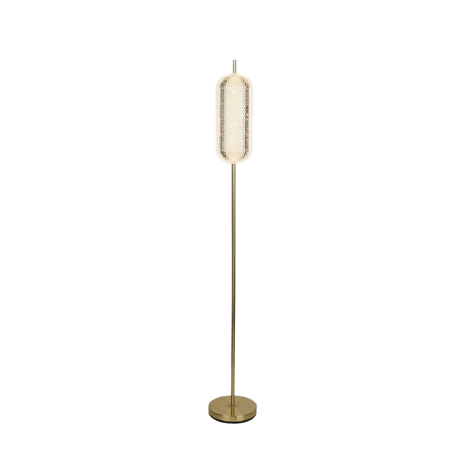 Elégant lampadaire LED métal 154 cm 23 W en laiton