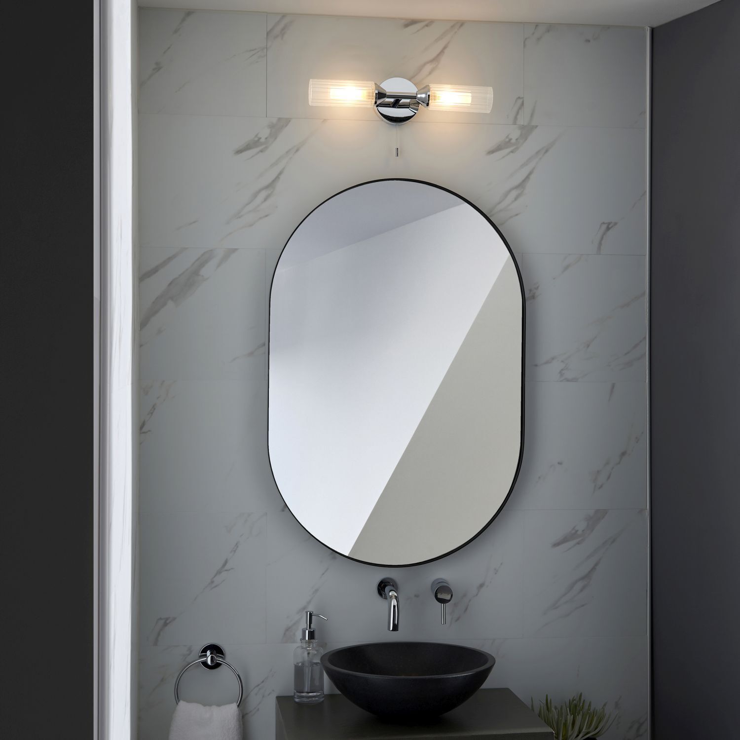 Applique salle de bain avec interrupteur IP44 chrome blanc 2x G9 Up Down