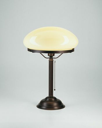 Lampe champignon laiton verre anti-éblouissement E27 43 cm interrupteur à tirette