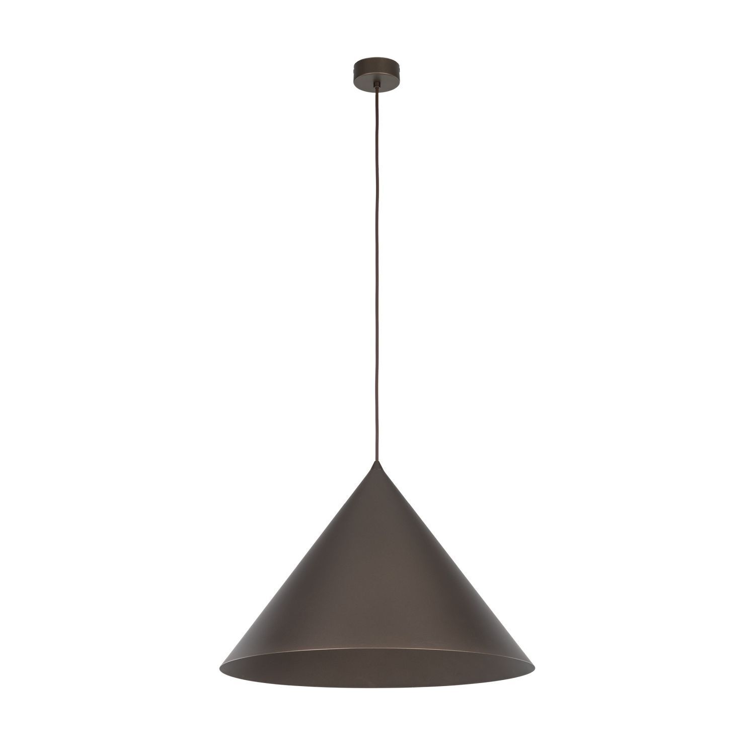 Suspension métal Ø 50 cm rond H : max 170 cm Brun E27
