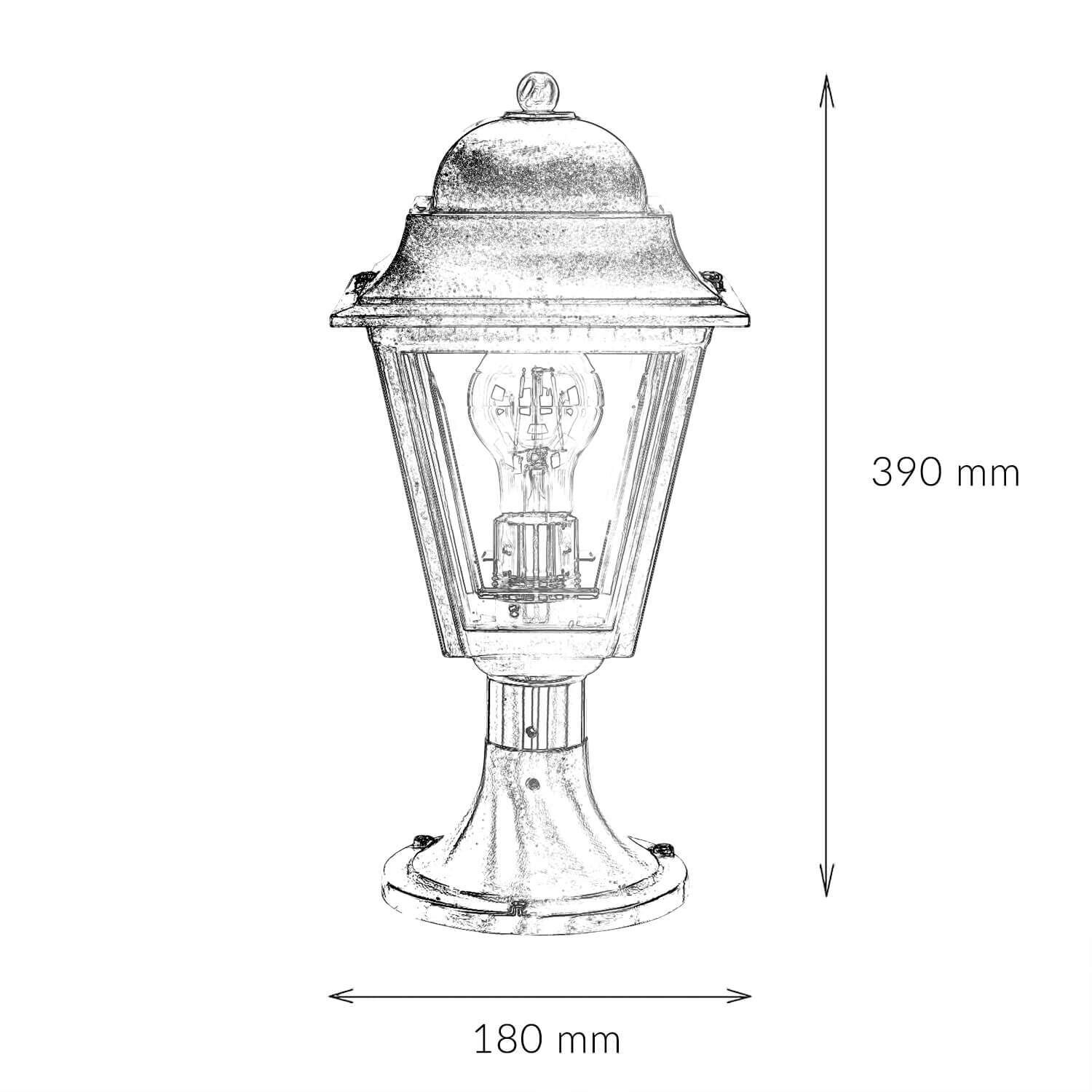 Lampadaire PAXI Laiton H:39cm Rustique Chemin de jardin