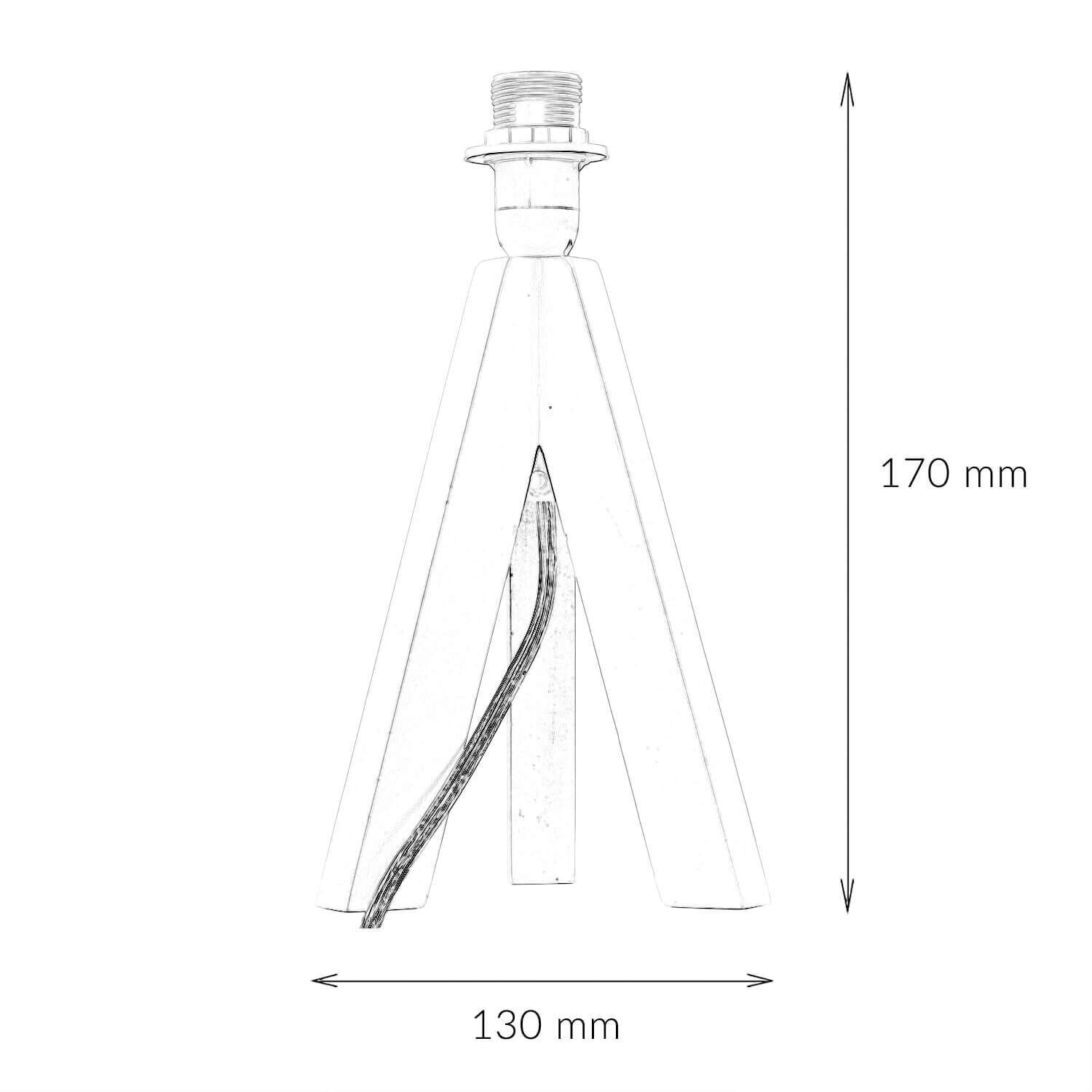 Trépied en bois blanc E14 avec interrupteur filaire Lampe de table