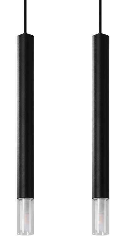 Lampe à suspendre Moderne 2 flammes G9 étroite Noir