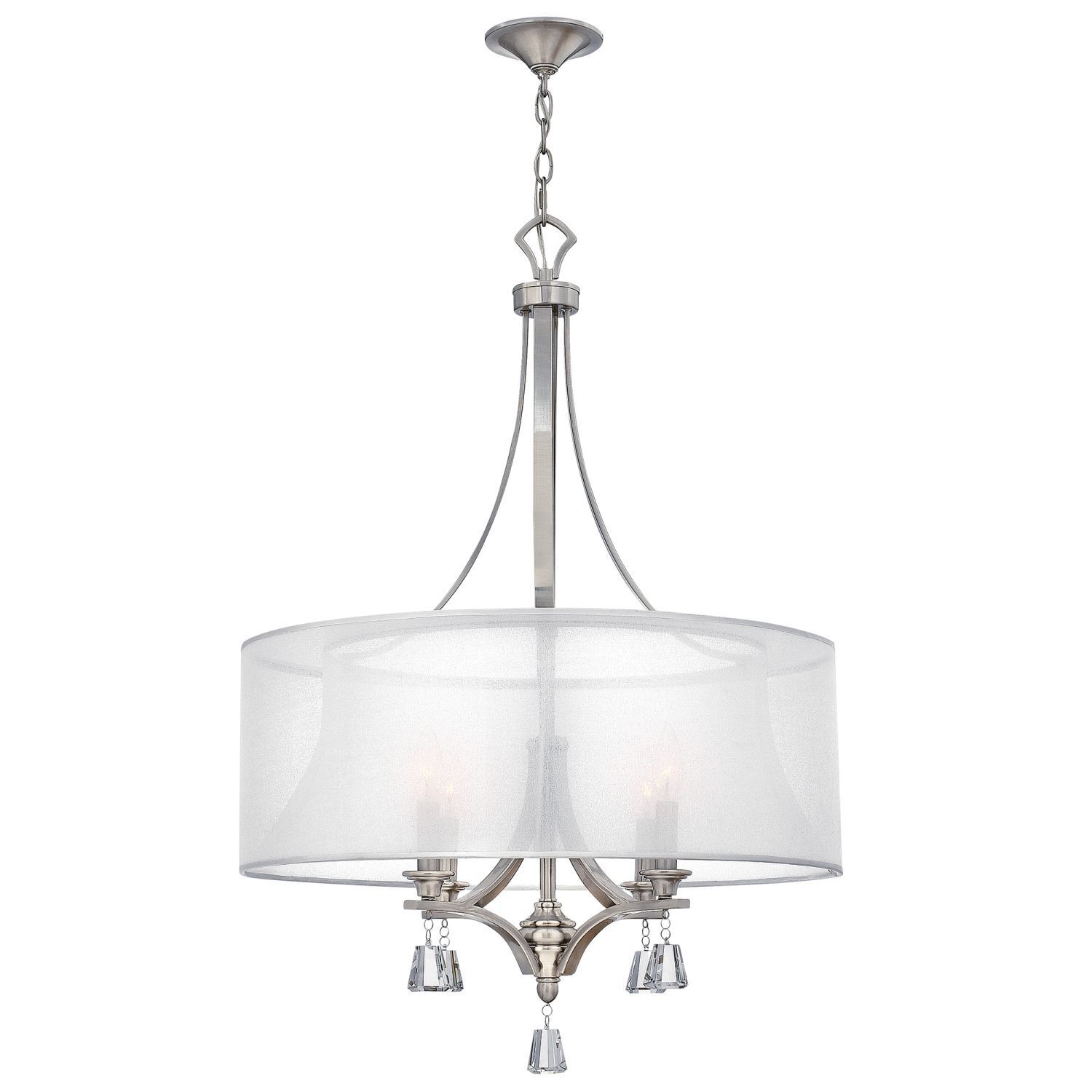 Suspension Blanc Nickel Ø63,5cm Salle à manger AZALIS