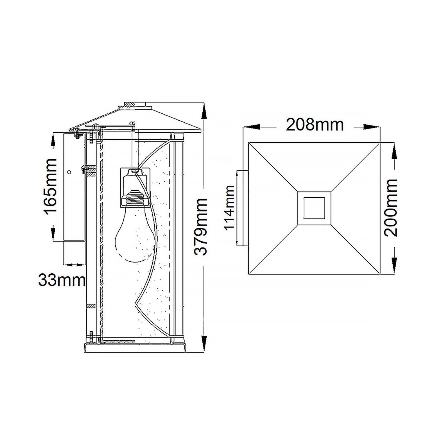 Applique extérieure E27 IP44 37,9 cm de haut décoratif BARNSTAPLE Drinnen, Diagramm, Handlung, Badezimmer, Zimmer