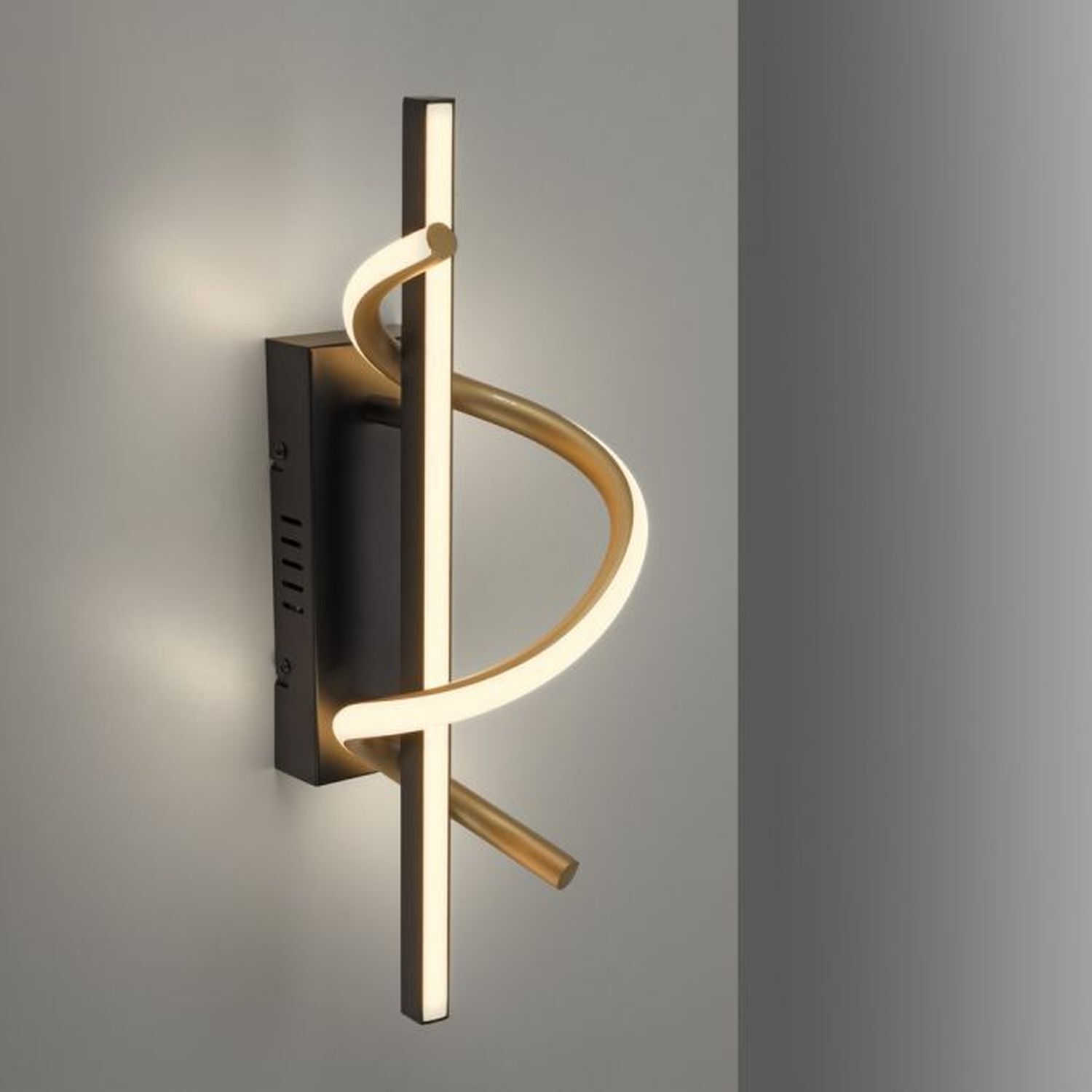 Applique LED métal dimmable 3000 K noir laiton Griff