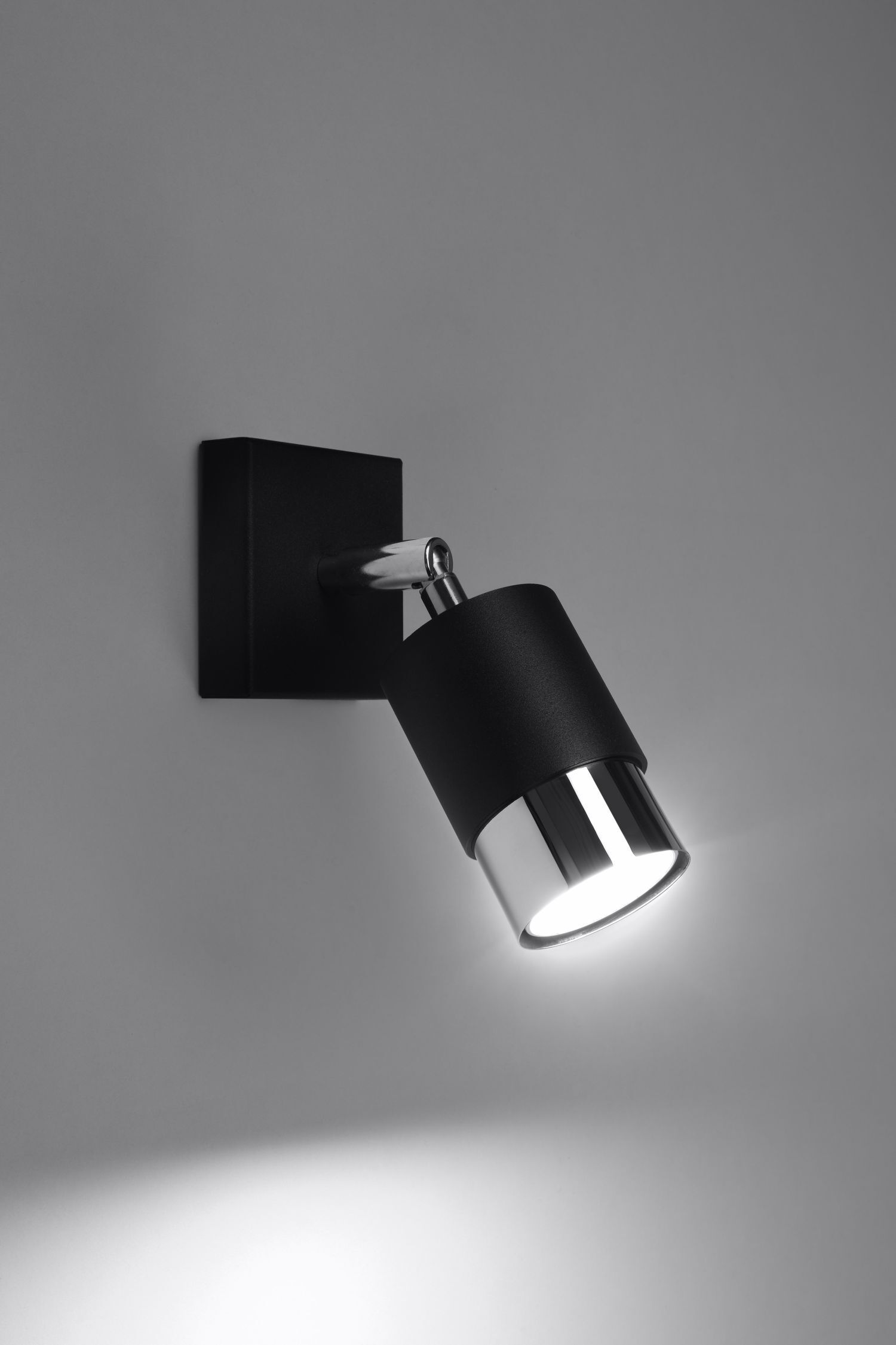 Applique murale noir chrome petit métal GU10 pour lire