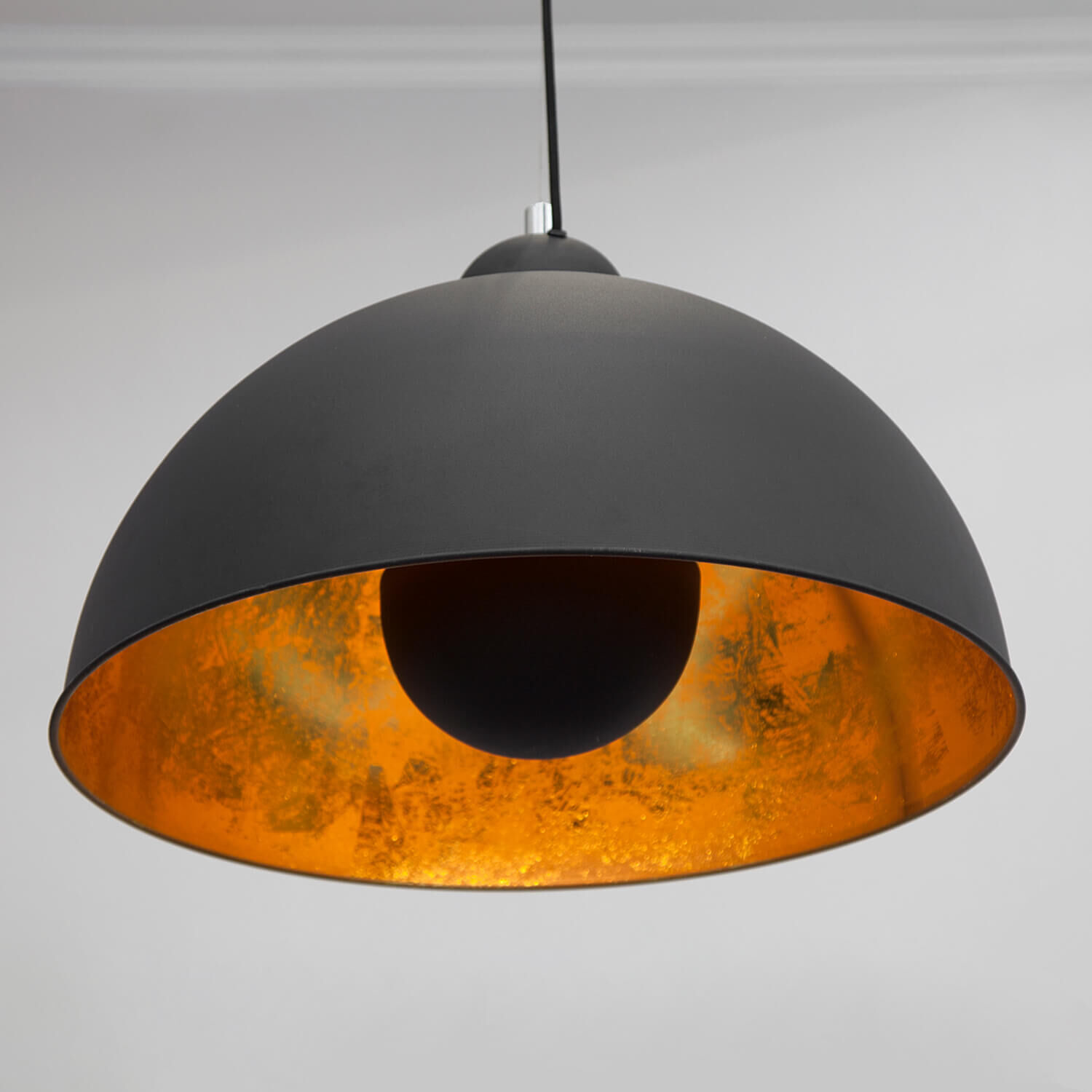 Suspension ronde Ø55cm Retro noir or Lampe, Lampenschirm