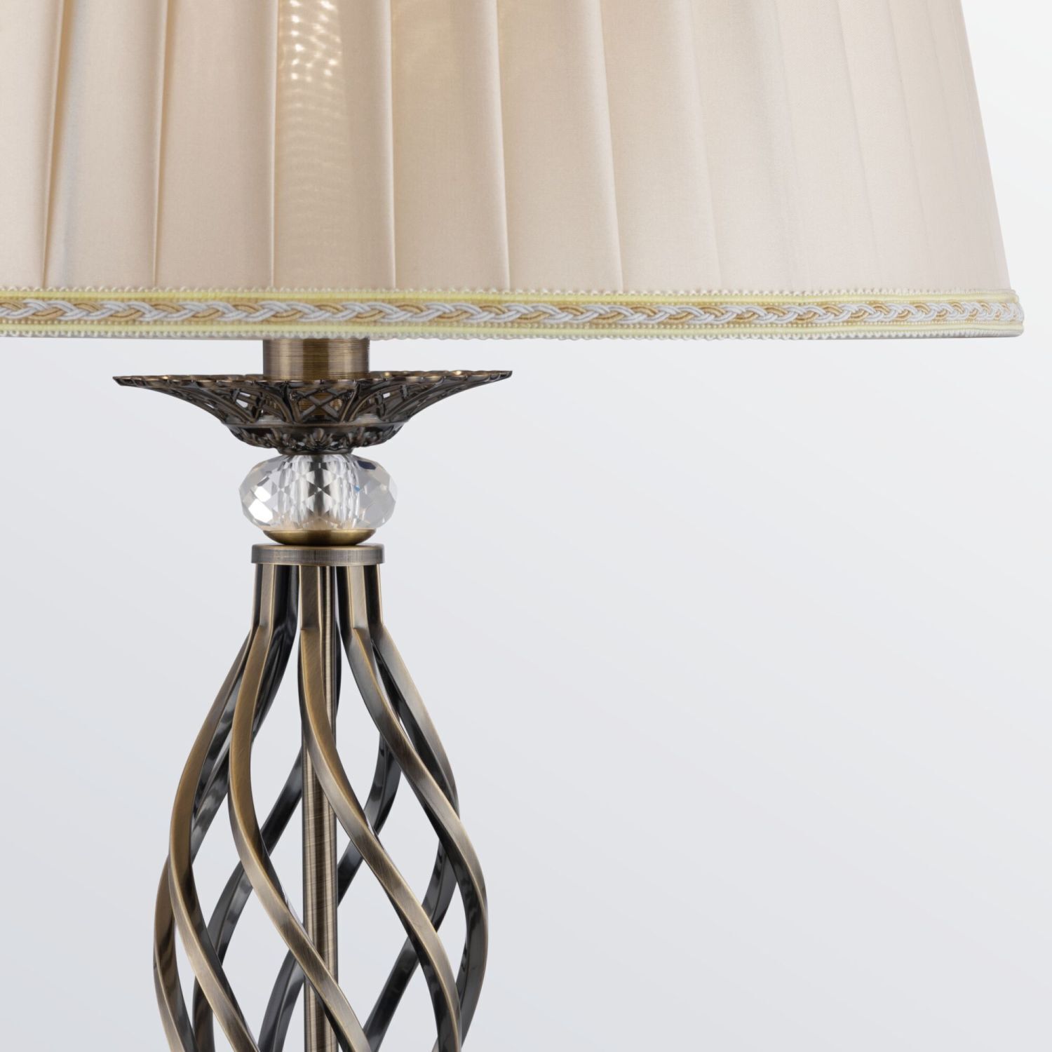 Lampadaire métal tissu E14 165 cm rond Classique LILJA