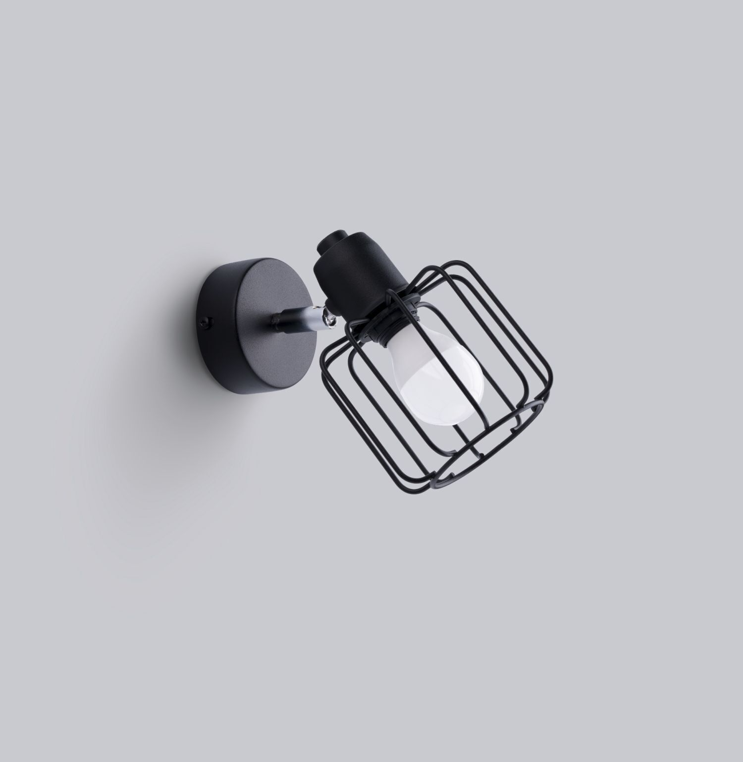 Applique murale noire orientable petite Retro E14