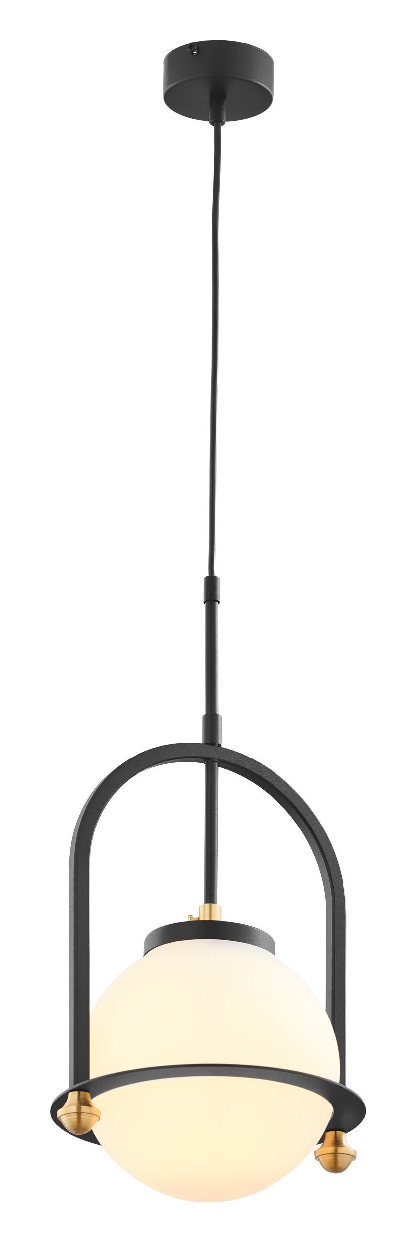 Lampe à suspendre ronde métal verre E27 Ø23 cm en noir