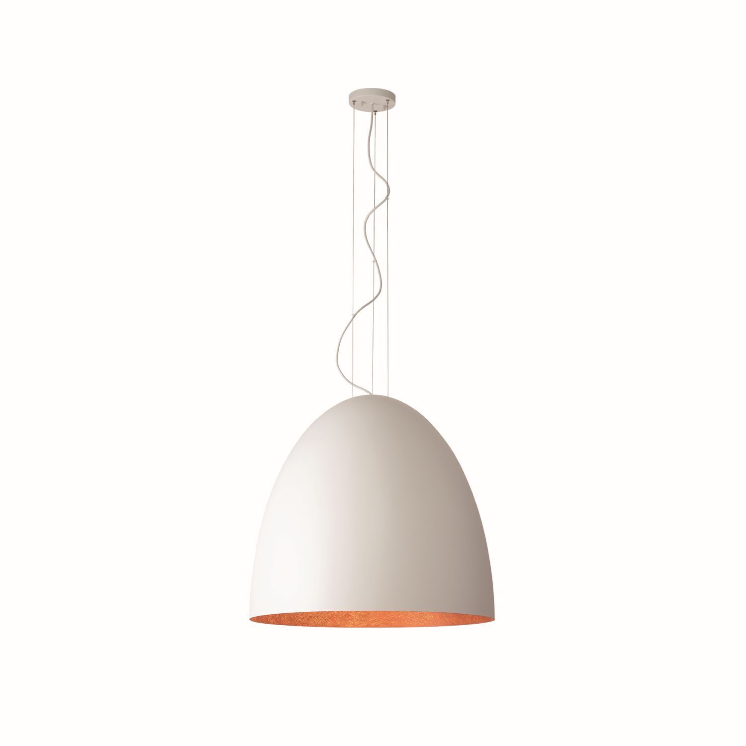 Suspension Ø 75 cm grand en blanc cuivre mat 7x E27
