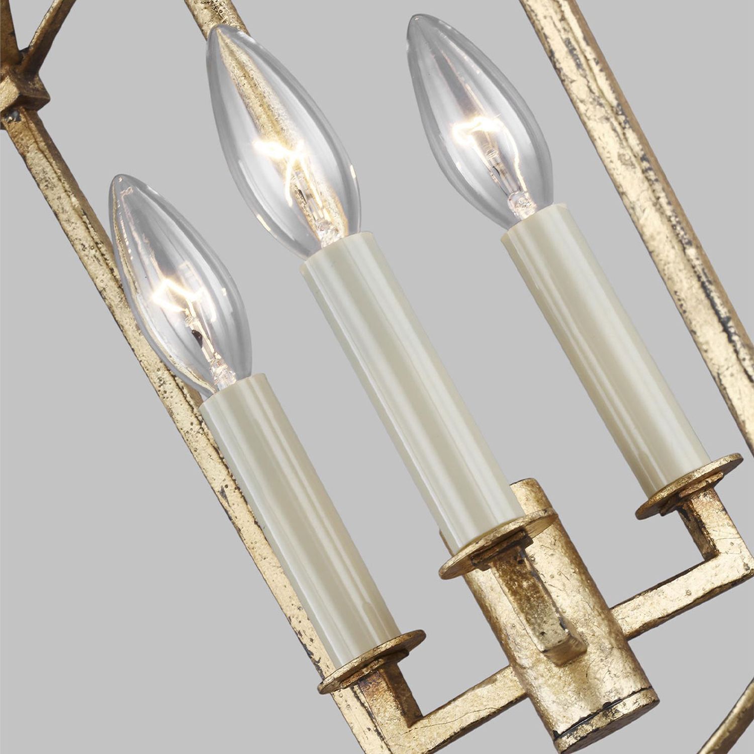 Chandelier, Lichter, Edison-Glühbirnen, Metallrahmen, Cremweiß Kerzenlampen