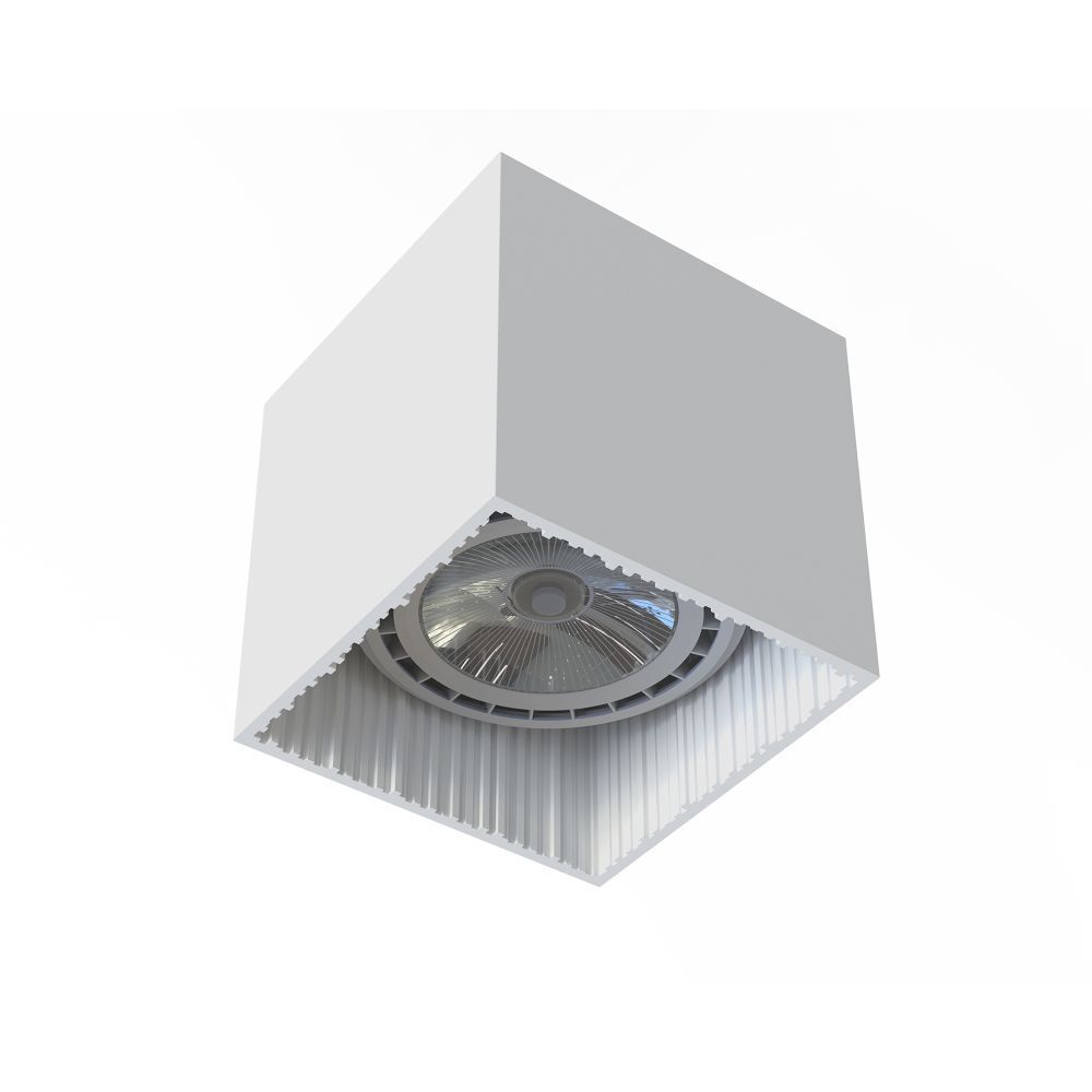 Petit spot blanc aluminium carré L:12,5cm polyvalent