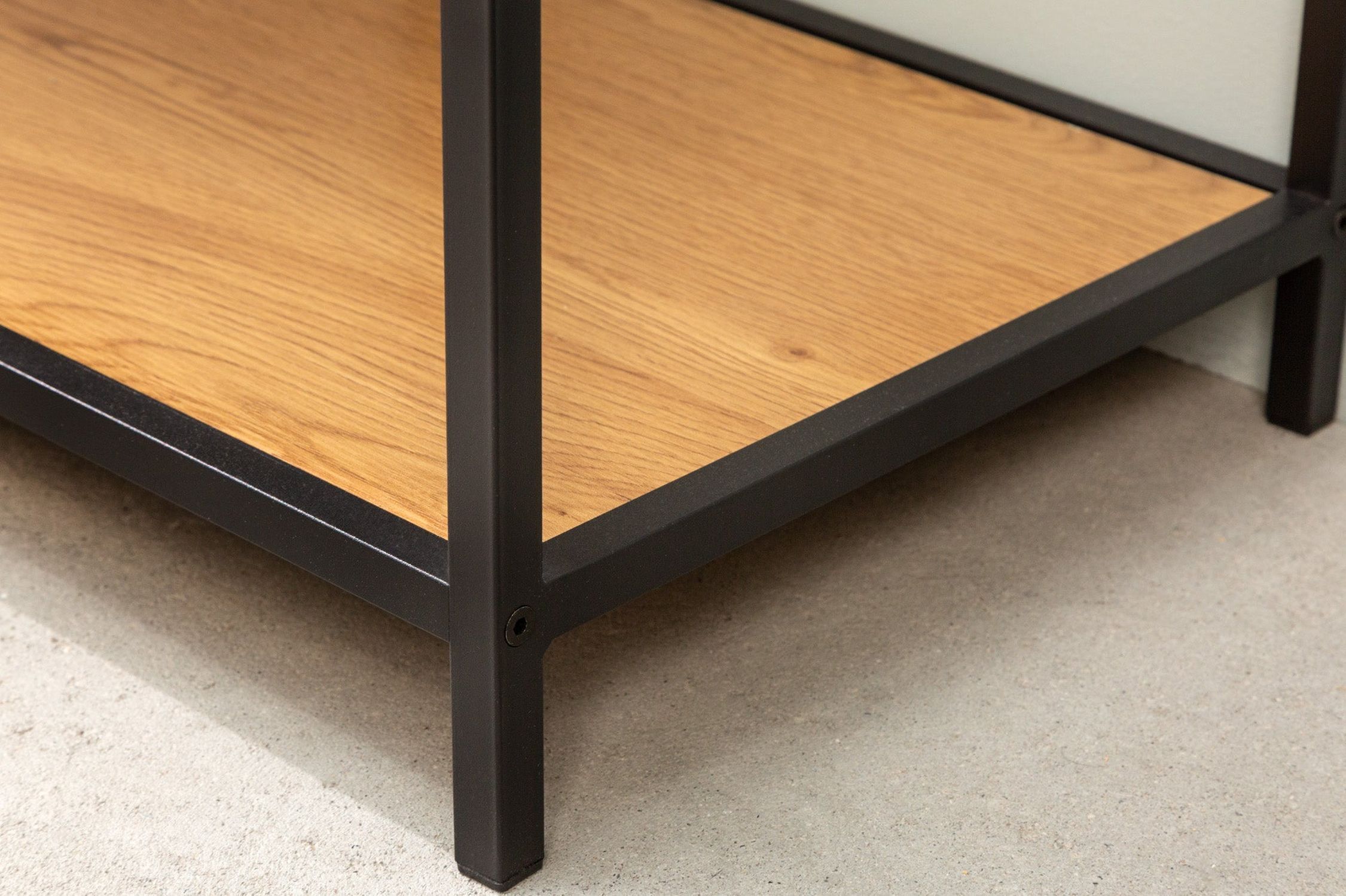 Étagère moderne aspect bois 77 x 185 cm asymétrique