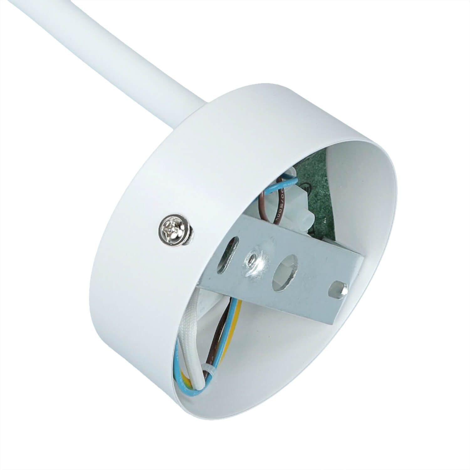 Wand-Lampe-Kupplung, Deckenplatte, Elektrische-Verkabelung, weiße-Metall-Befestigung, Beleuchtungsarm