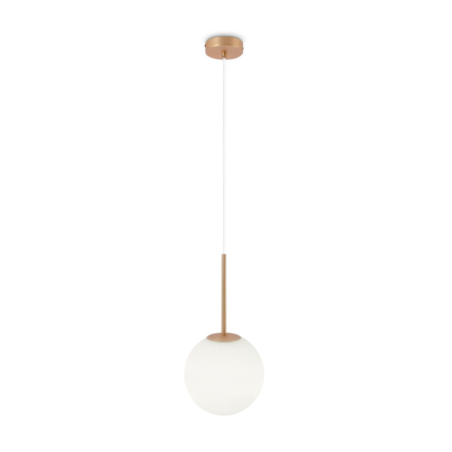 Lampe à suspendre métal verre D : 20 cm rond H : max. 180 cm