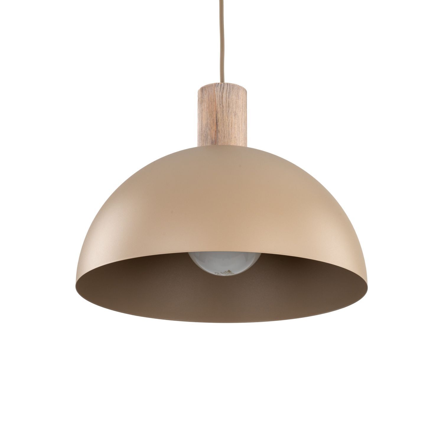 Pendelleuchte Zeitlos Holz Metall Beige B:33,5 cm E27 hängelampe, pendelleuchte, beige, holzdetail, ecklampe