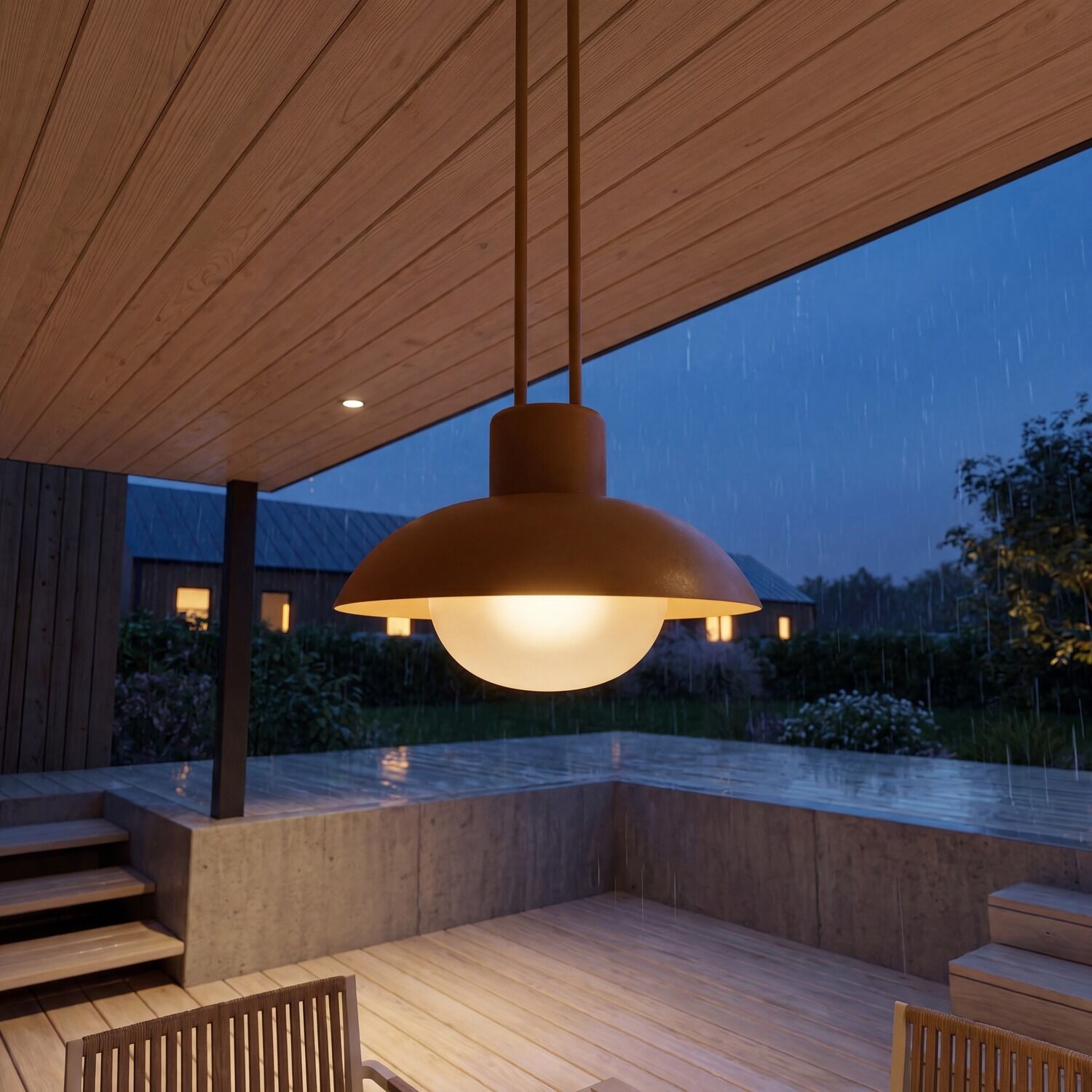 kugellampe-aussen-kabellose-und-akku-leuchte-riku-1x-led-mit-9w-leuchtmittel-inklusive-senfgelb-fuer-garten-terrasse-lele141824-01 pendant light, outdoor lighting, runder lampe, warm white, regnerischer abend