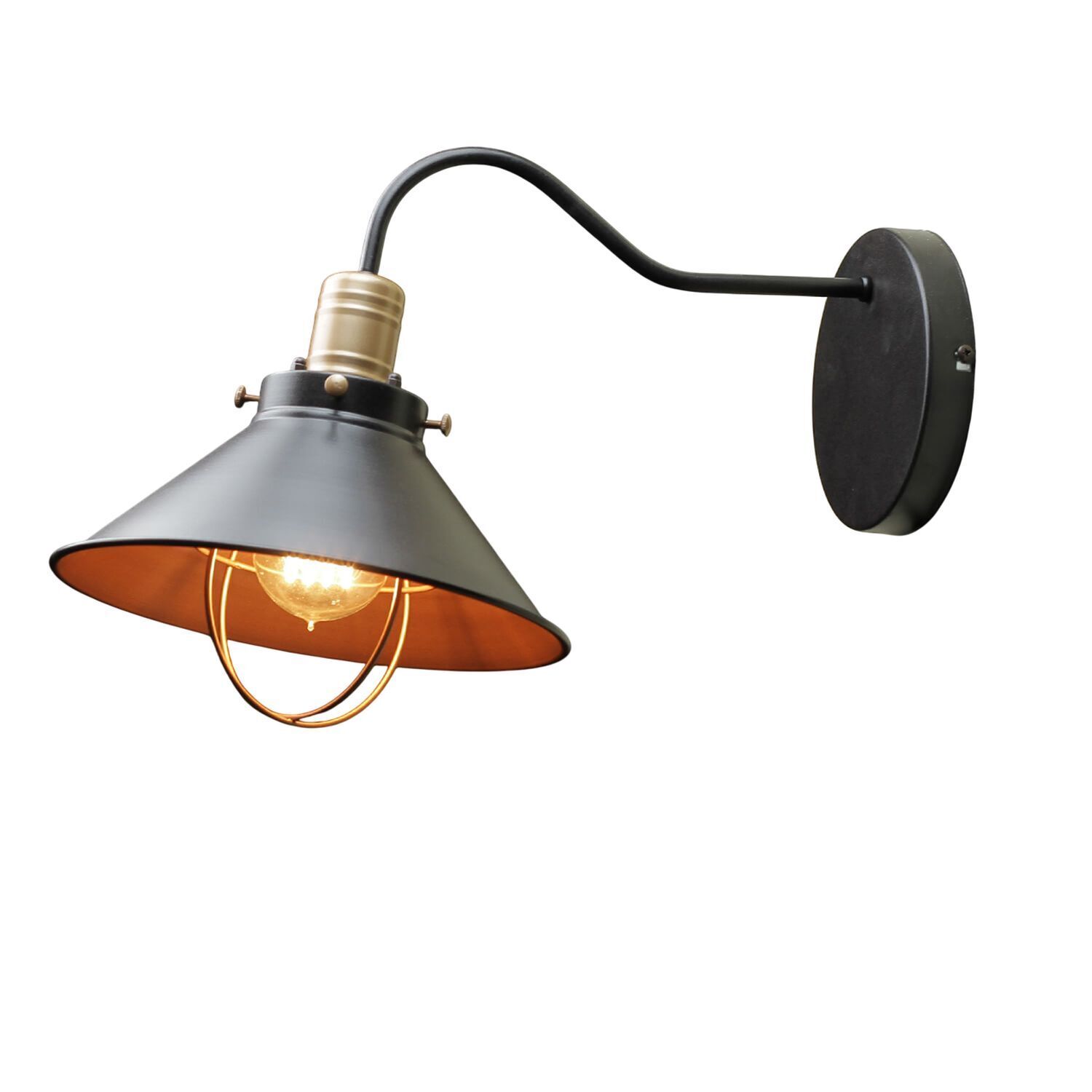 Applique industrielle Noir Cuivre E27 P:40cm LOFT Lampe, Leuchte, Lampenschirm