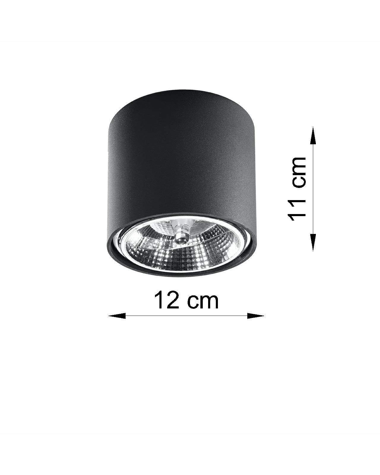 Spot noir plafond Ø12cm rond GU10 Moderne polyvalent