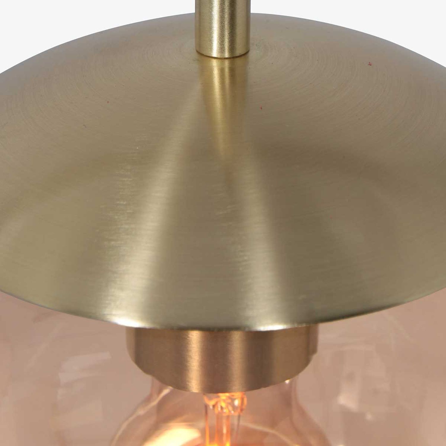 Lampe à suspendre élégante Noir Ambre Laiton Ø25 cm