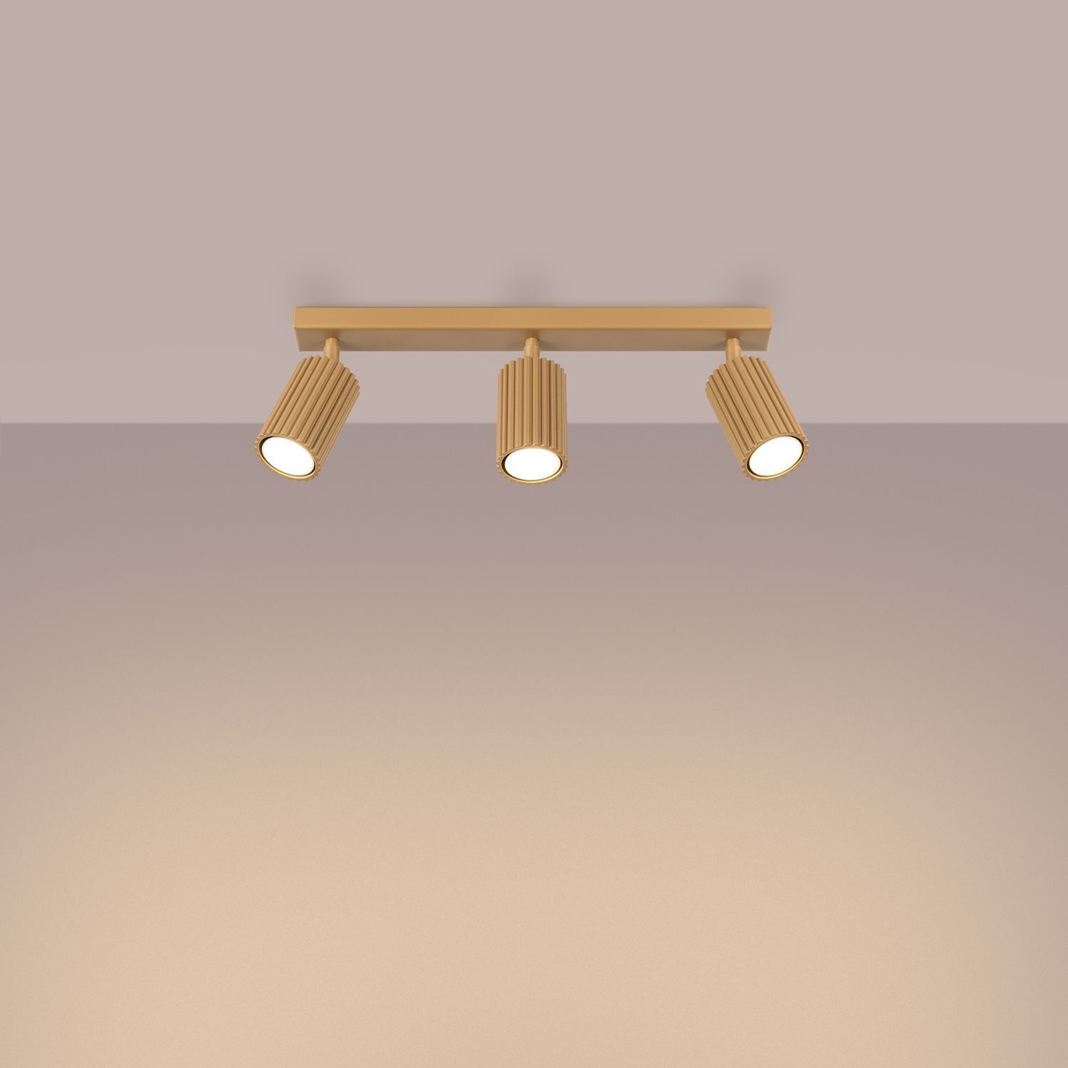 Moderner Deckenstrahler 3-flammig GU10 B: 45 cm in Gold Beleuchtung, Deckenleuchte, Leuchte