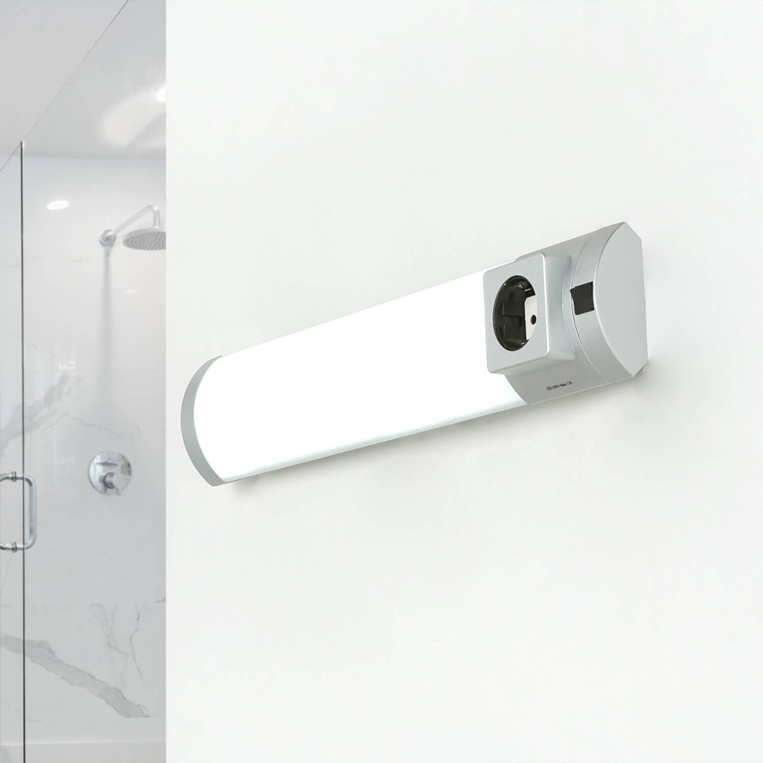 Applique murale LED avec prise interrupteur pour salle de bain cuisine