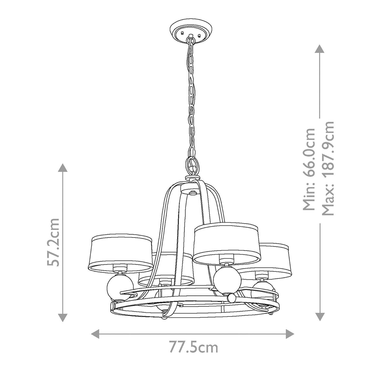 Lustre métal verre LED G9 Ø 77,5 cm 3000 K blanc chaud