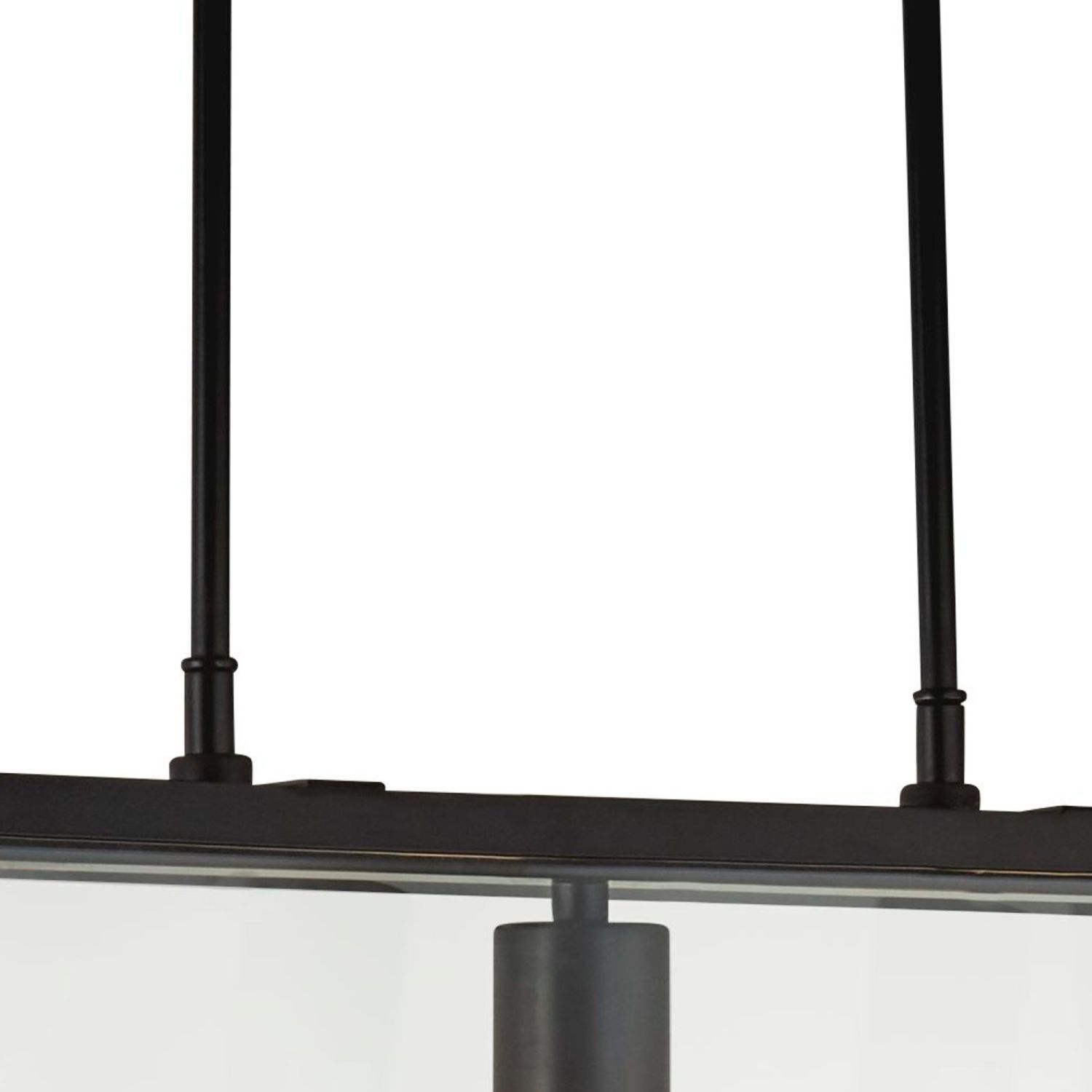 Suspension noir clair L : 65 cm 3x E27 verre métal