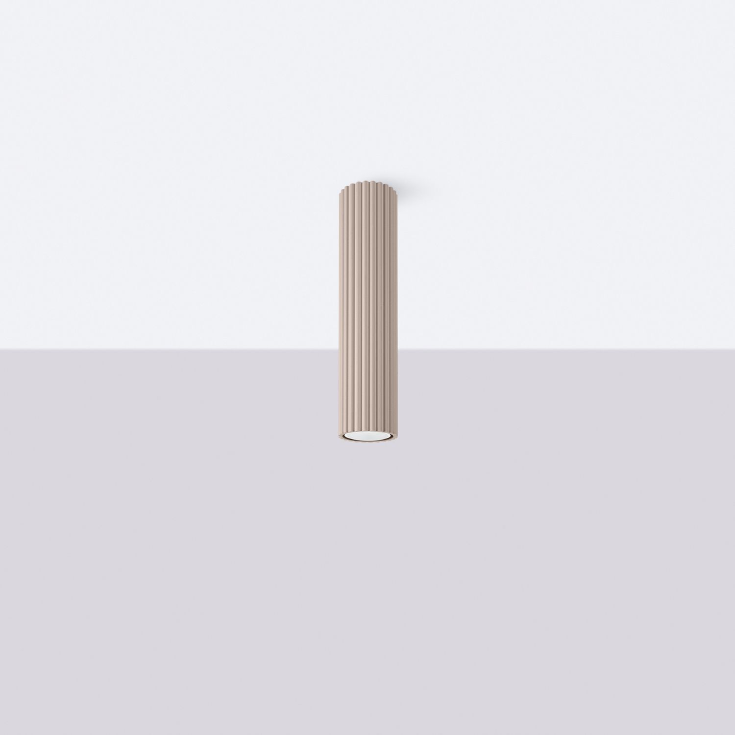 Runde Deckenleuchte Aluminium Taupe GU10 H:30 cm Modern Zylinder, Architektur, Säule