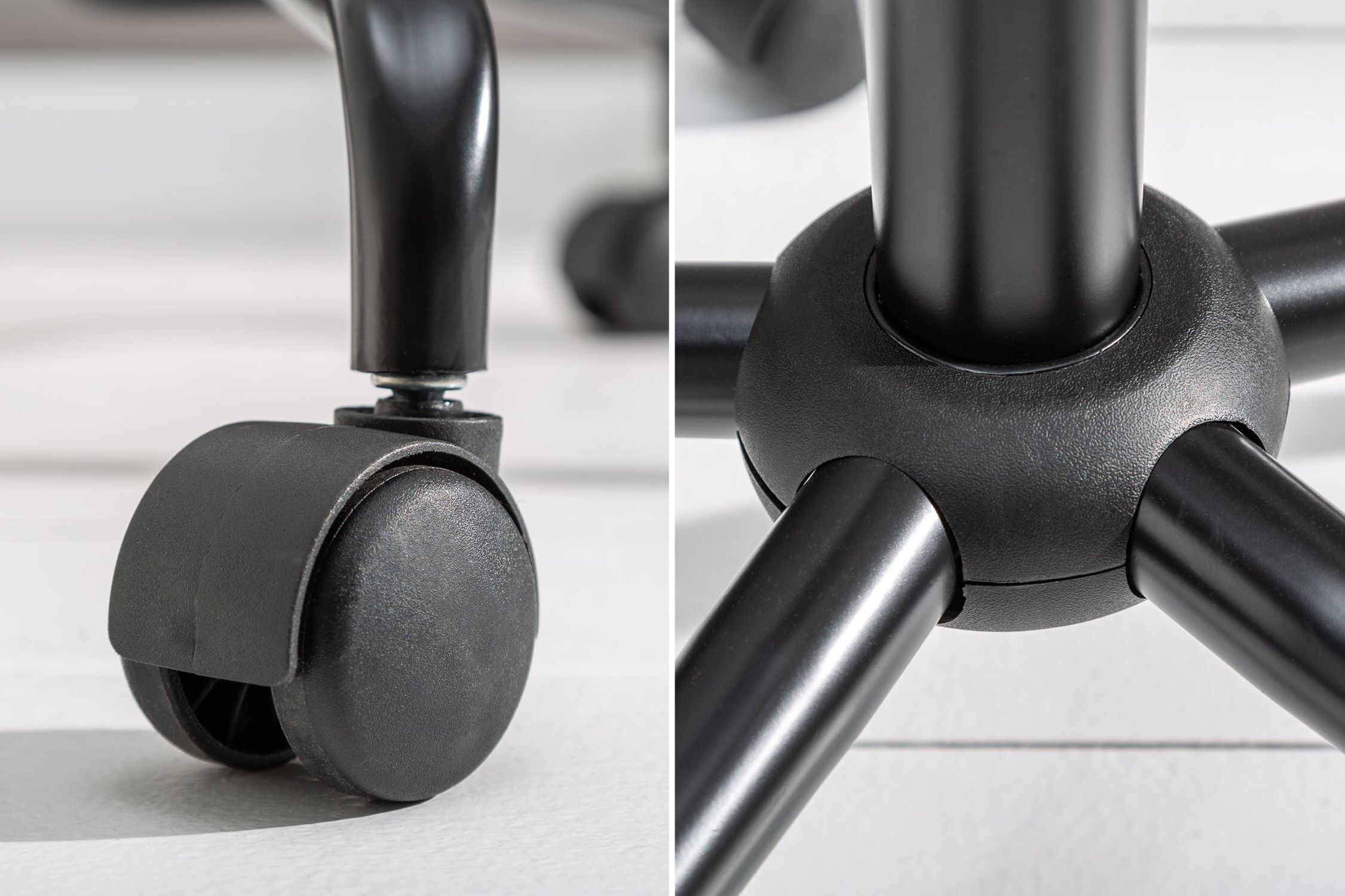 Chaise de bureau velours métal gris noir réglable en hauteur